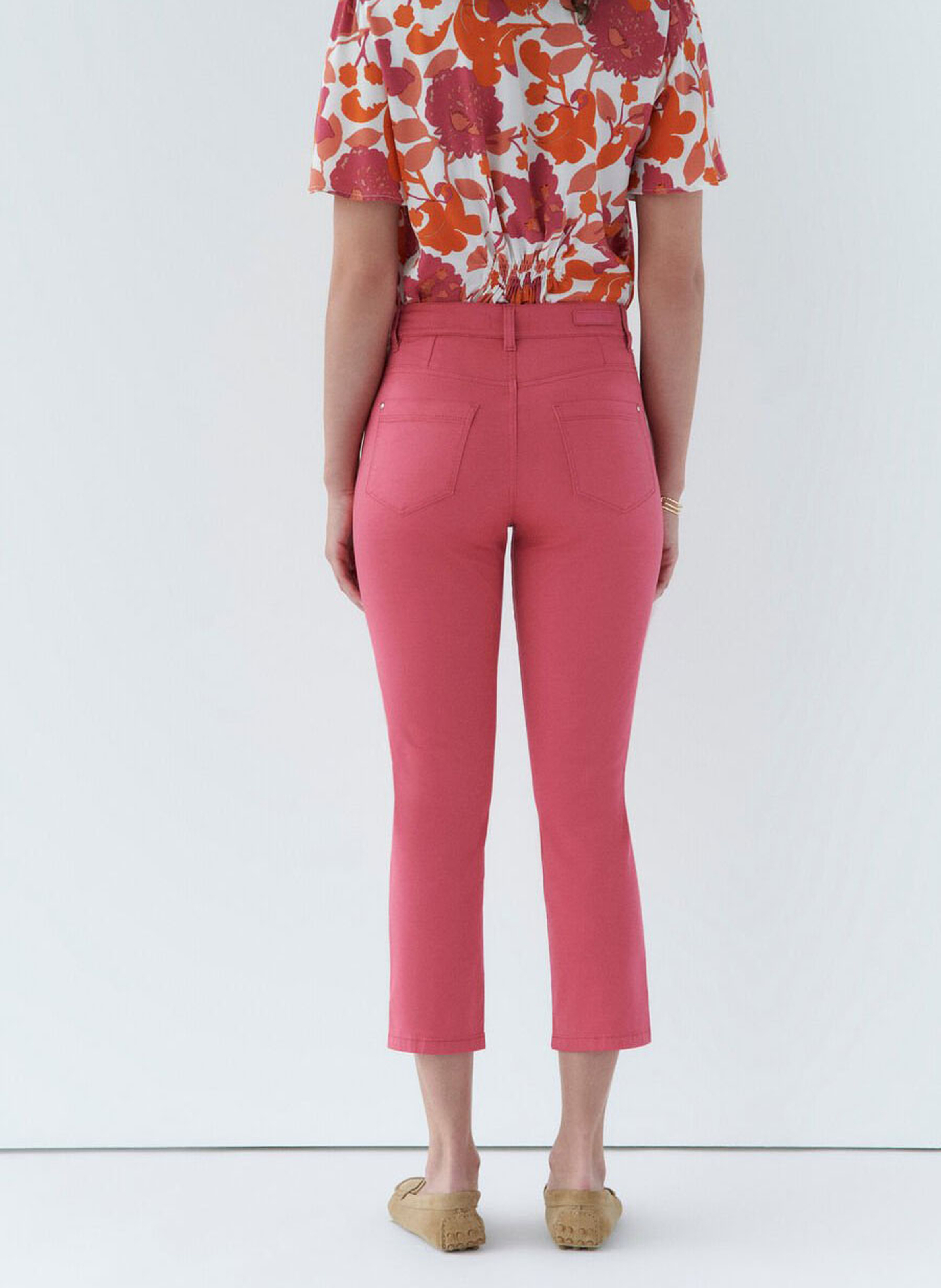 Caprihose aus Baumwoll-Mix CAROLL Rot