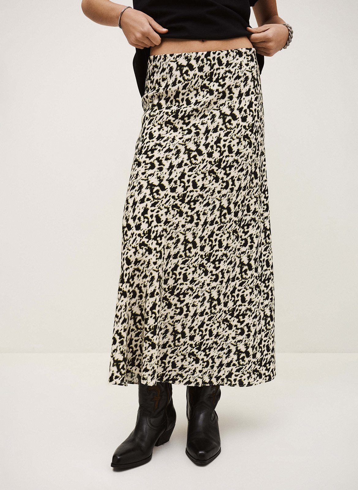 Anel printed midi skirt BA&SH Beige