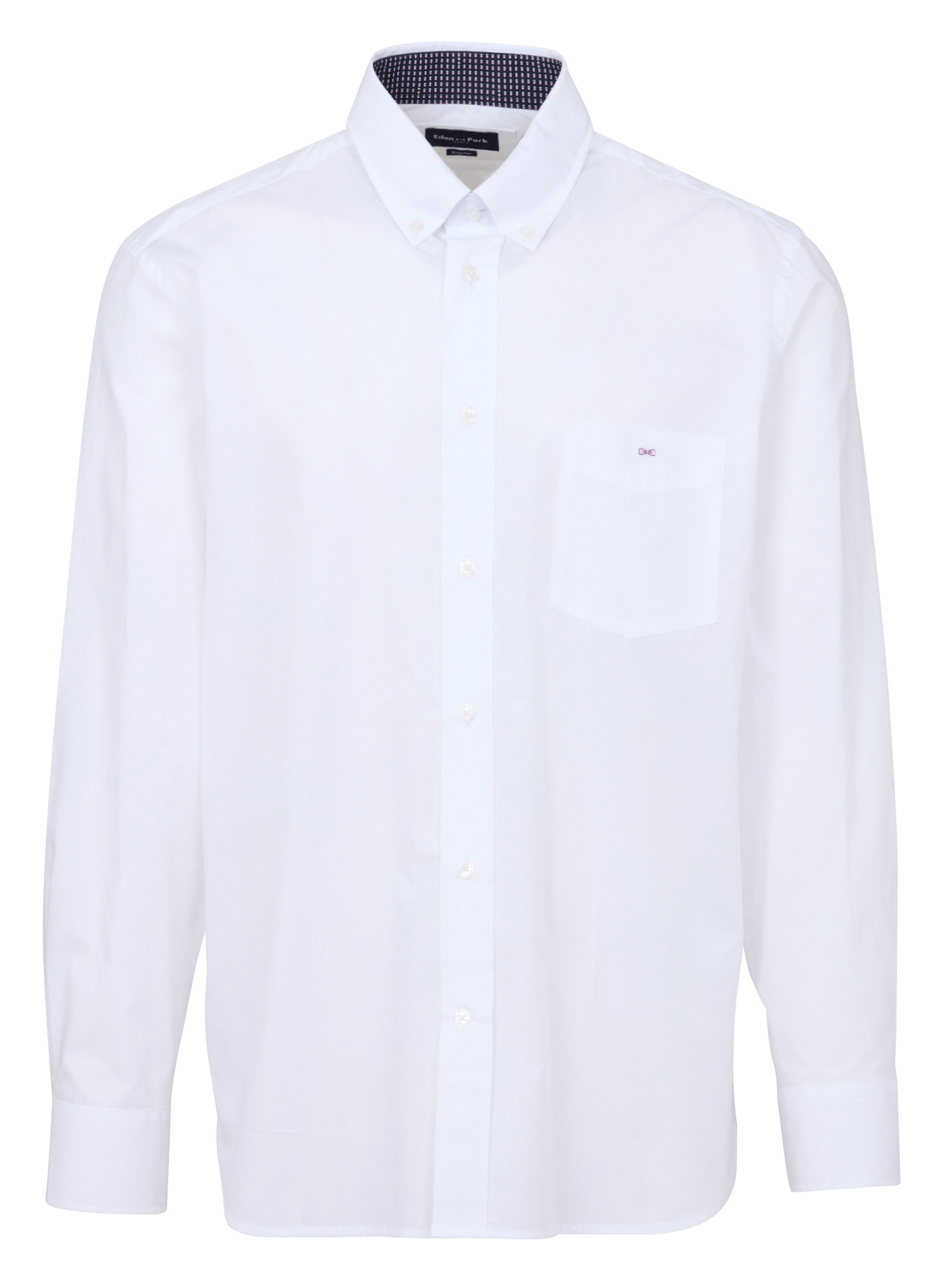 Chemise droite col classique en coton EDEN PARK Blanc