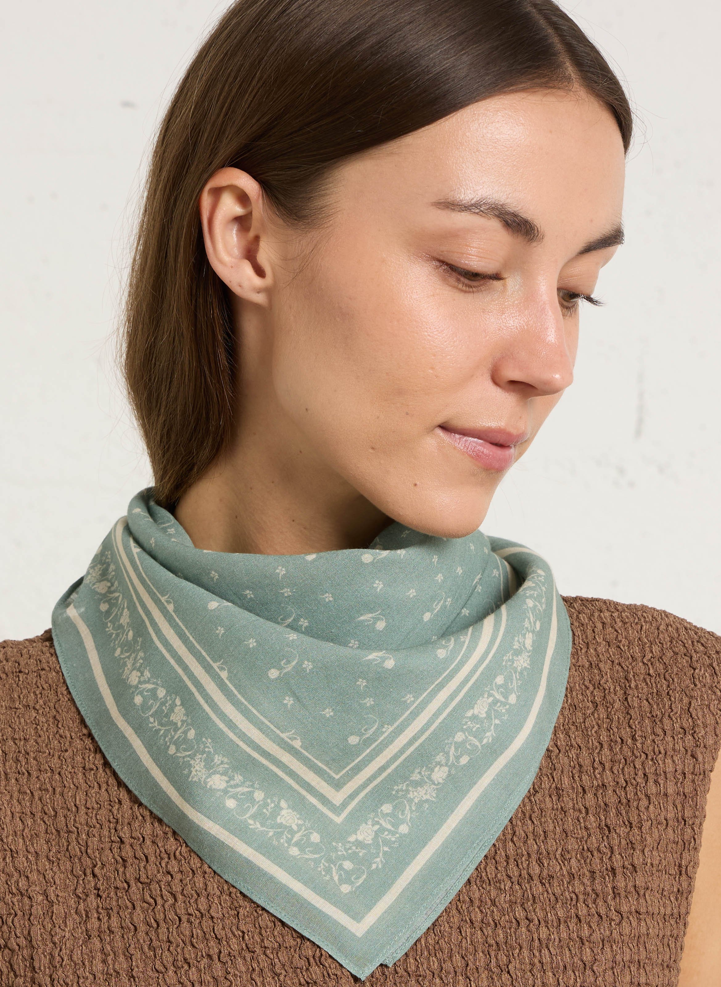 Printed cotton scarf BECKSONDERGAARD