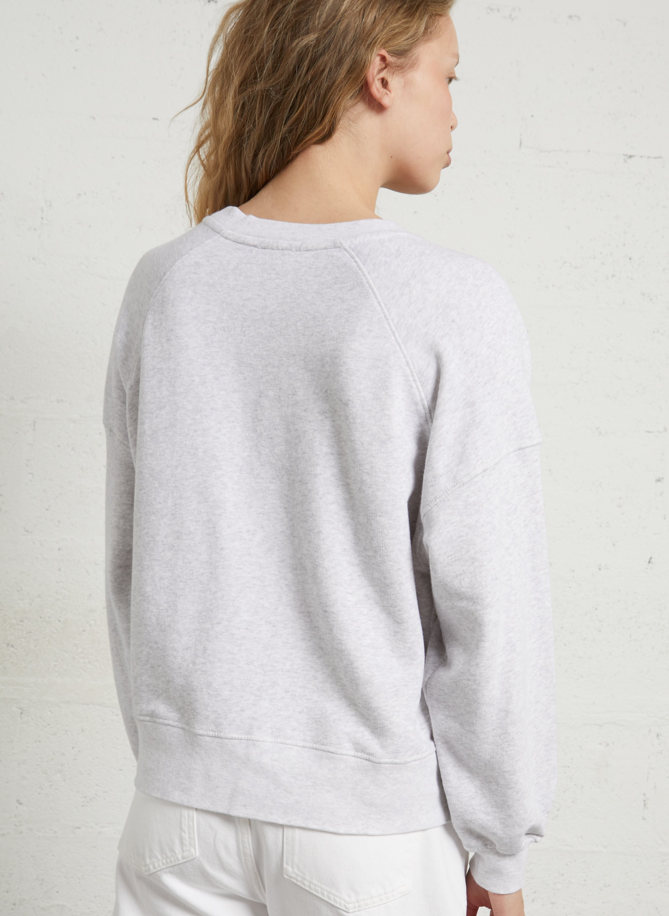 Oversized cotton-blend sweatshirt with round neck AMERICAN VINTAGE Grey