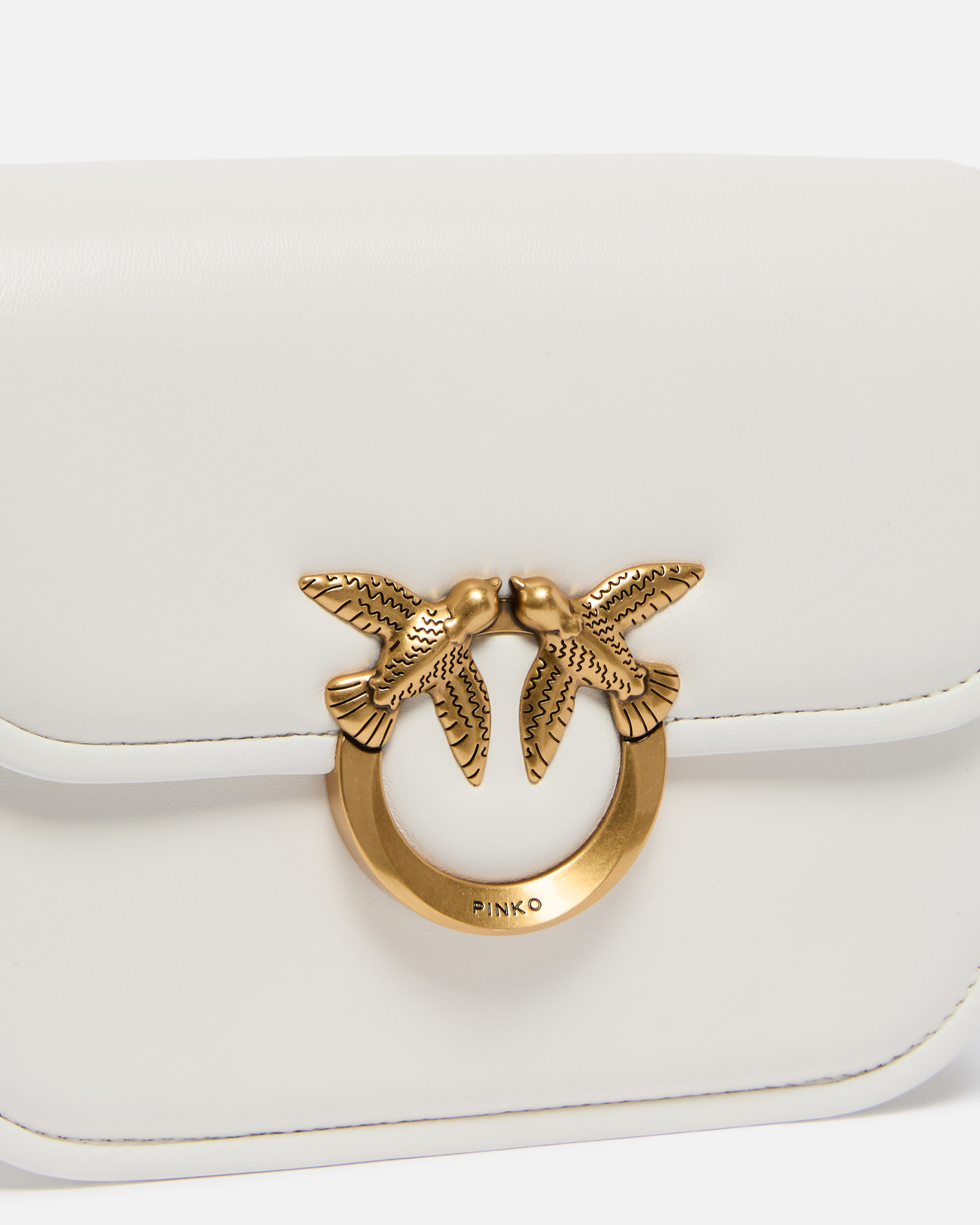 Sac moyen à épaule love bag box en cuir nappa PINKO Blanc