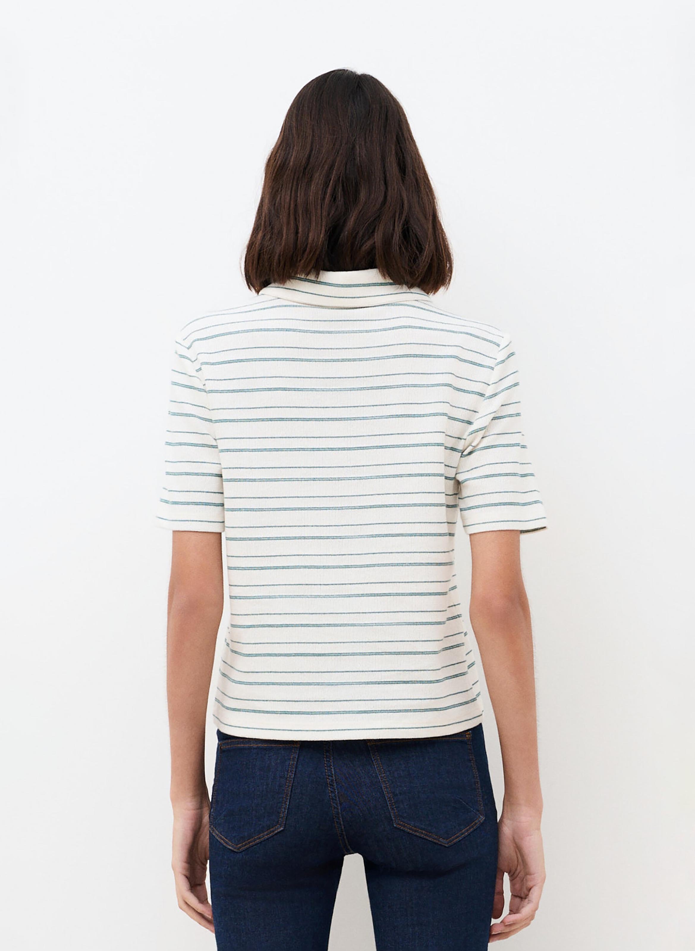 Short-sleeved cotton-blend polo shirt CAROLL Green