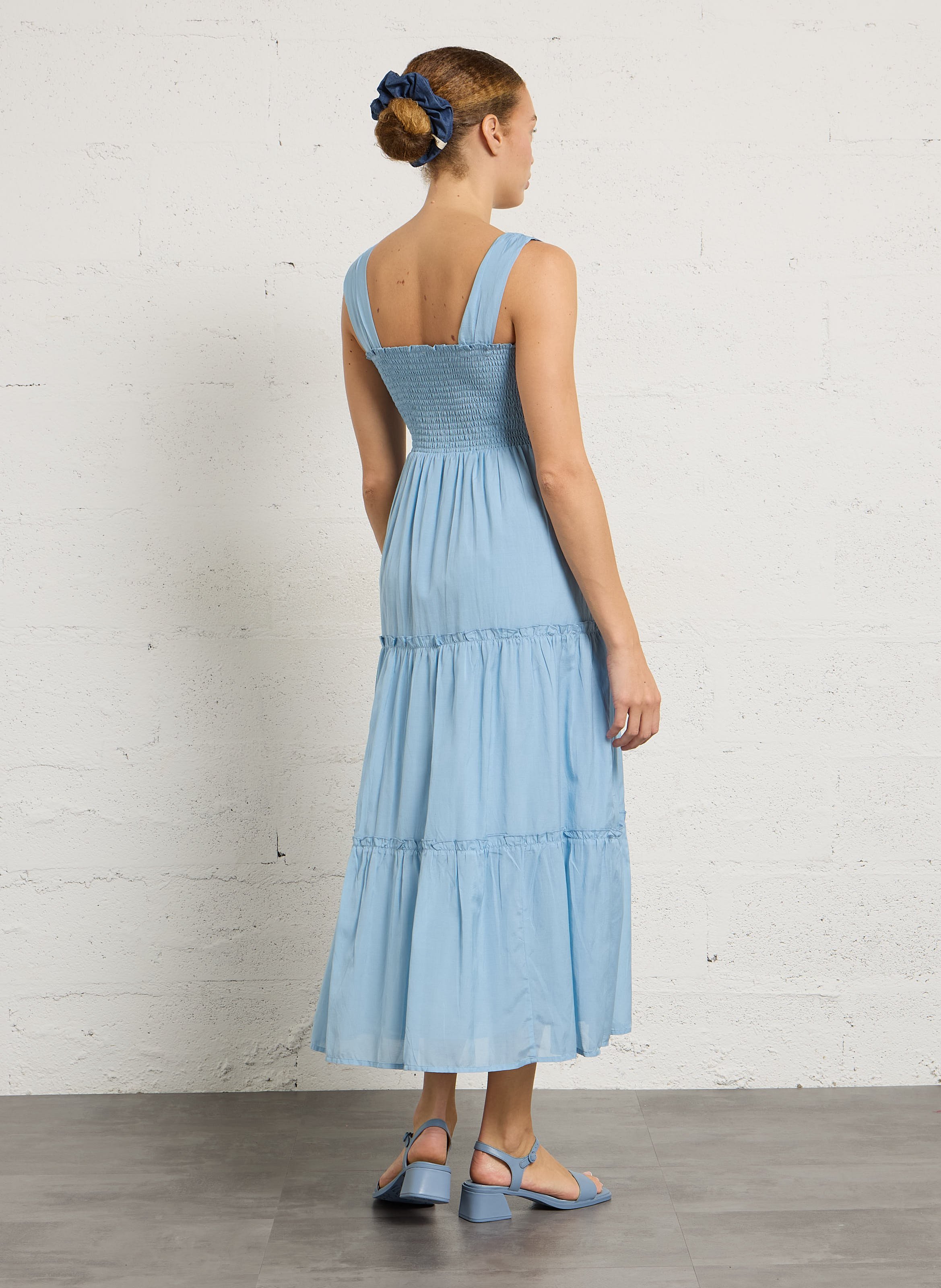 Long flounced dress PETITE MENDIGOTE Blue