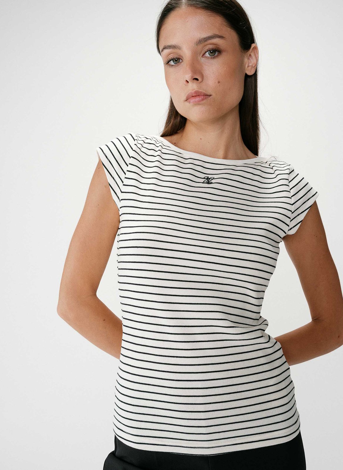 Tee-shirt à rayures col rond GRACE ET MILA