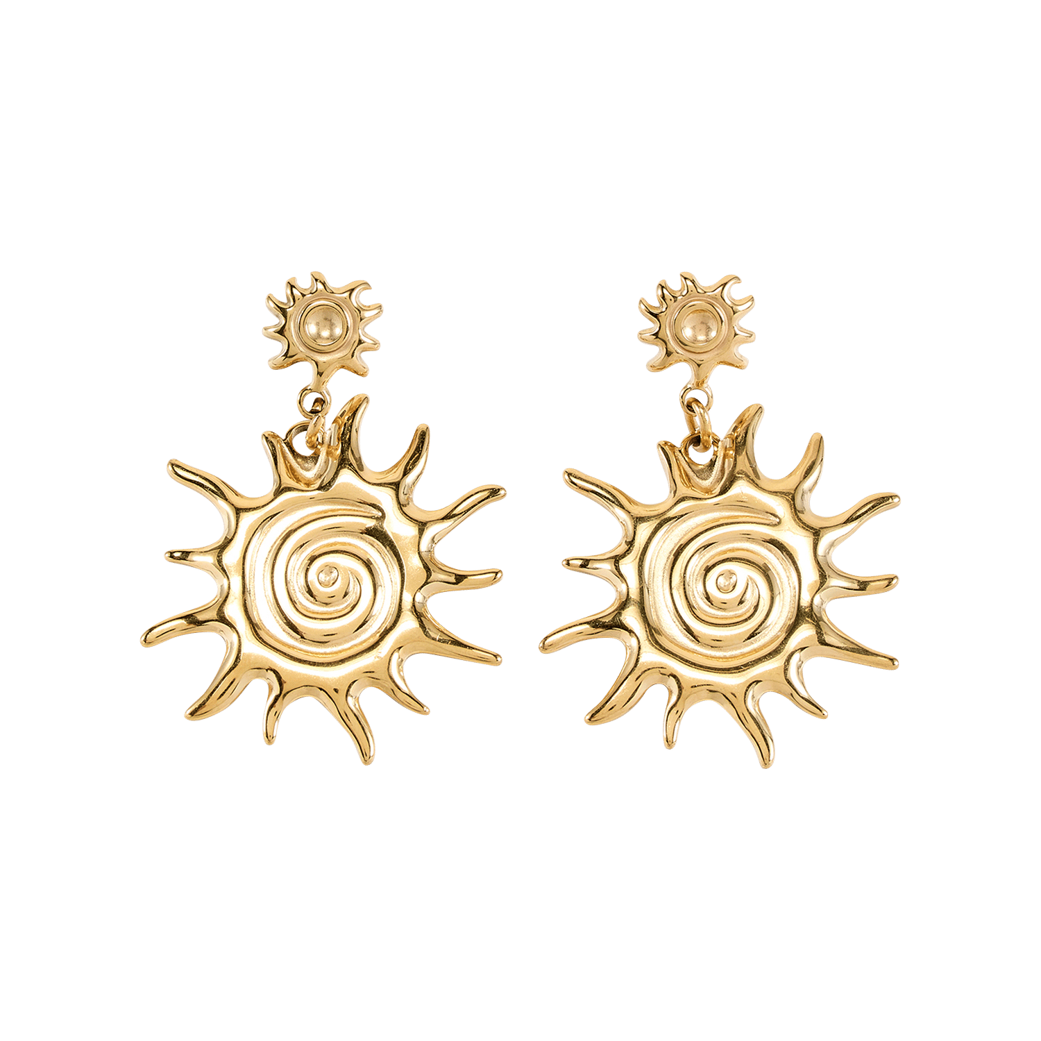 Hängende Ohrringe aus Stahl AU PRINTEMPS PARIS Golden