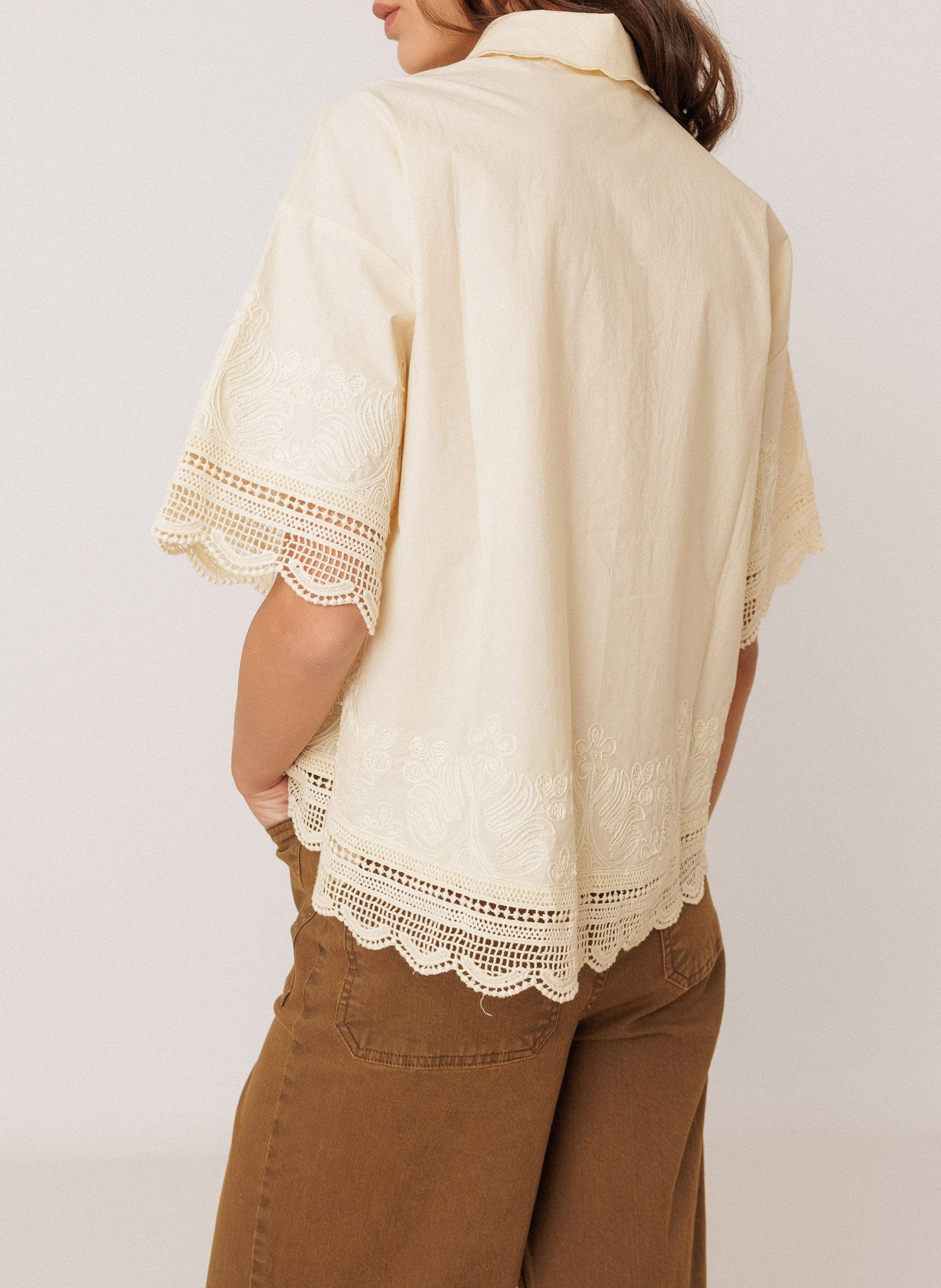 Straight organic cotton shirt INDI & COLD Yellow