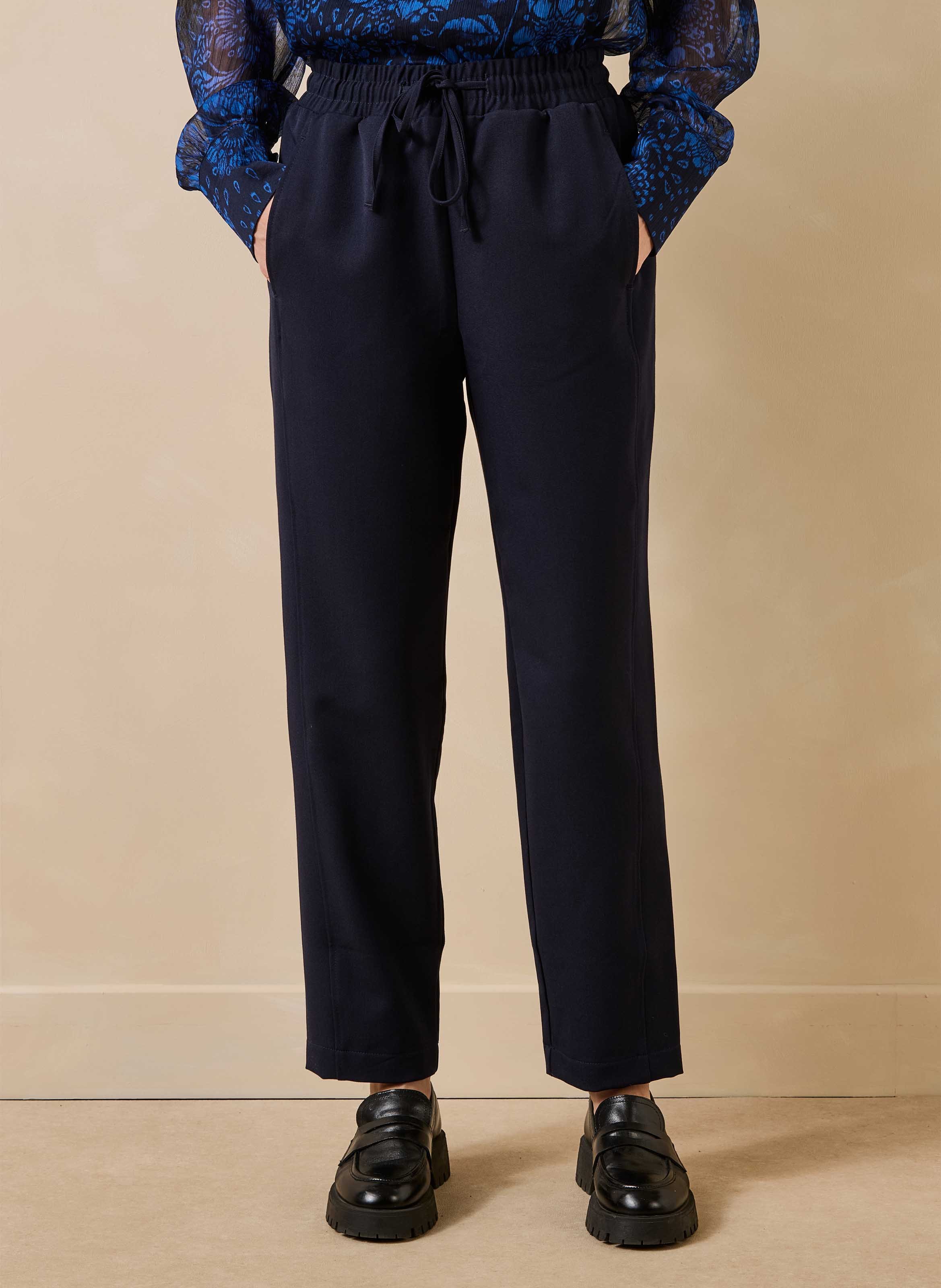 Pantalon carotte uni LA FEE MARABOUTEE Bleu