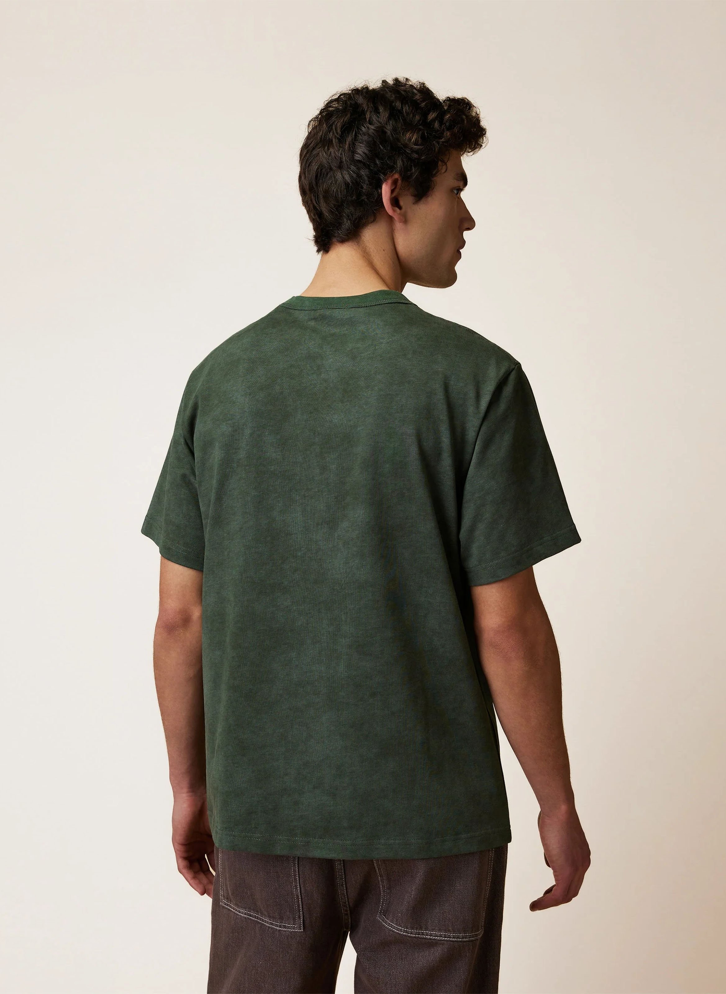 Round-neck cotton T-shirt FAGUO Green
