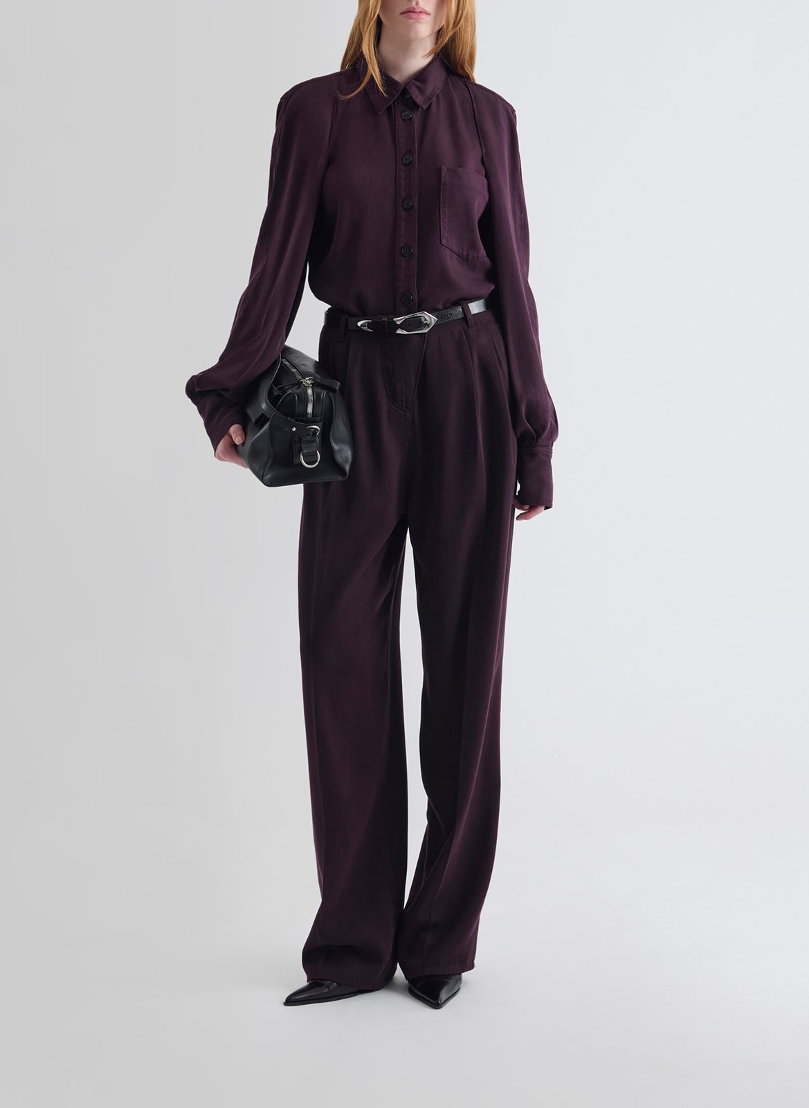 Loose-fit shirt with classic collar IRO Purple