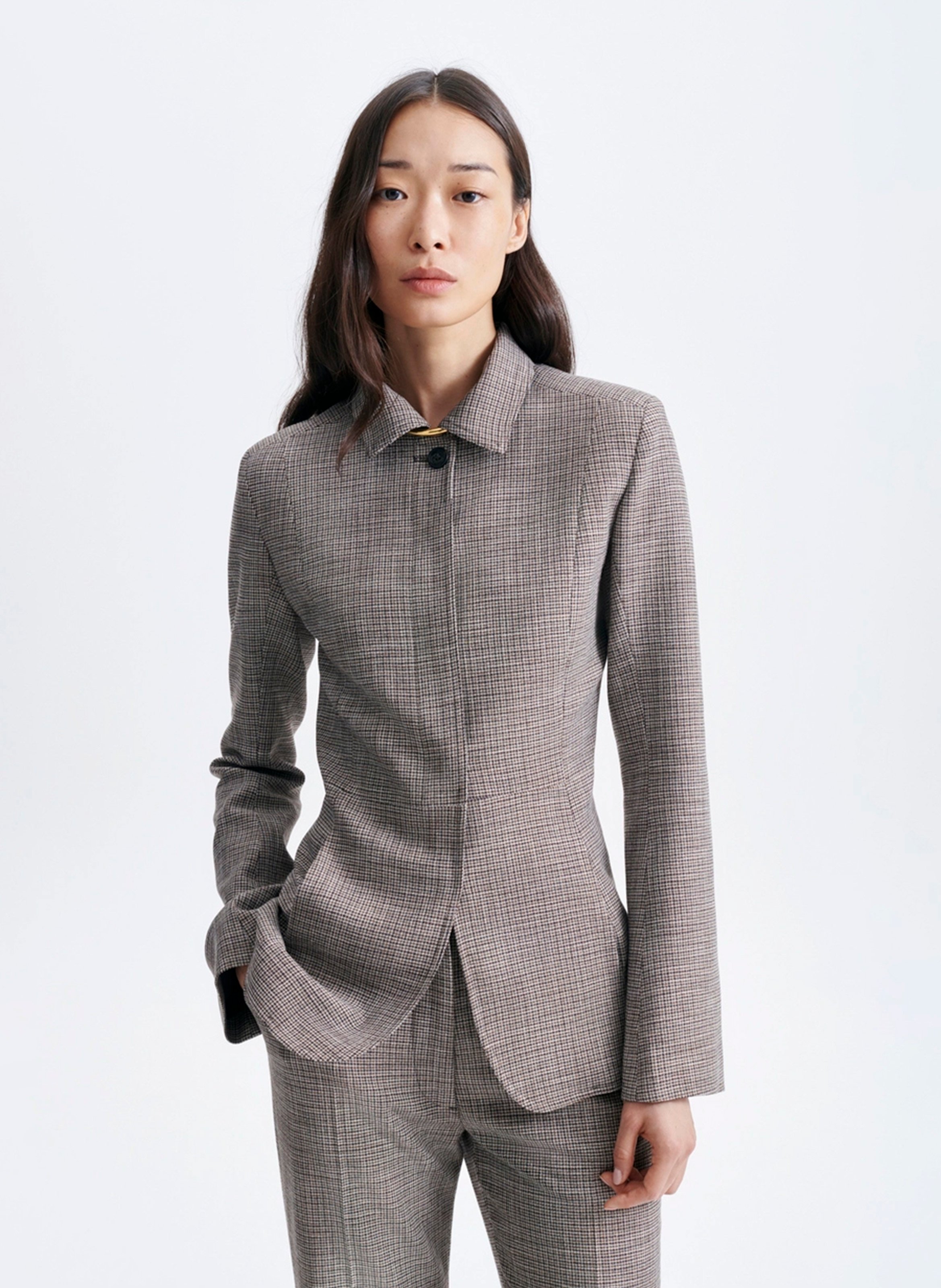 Patterned fitted jacket VANESSA BRUNO Brown