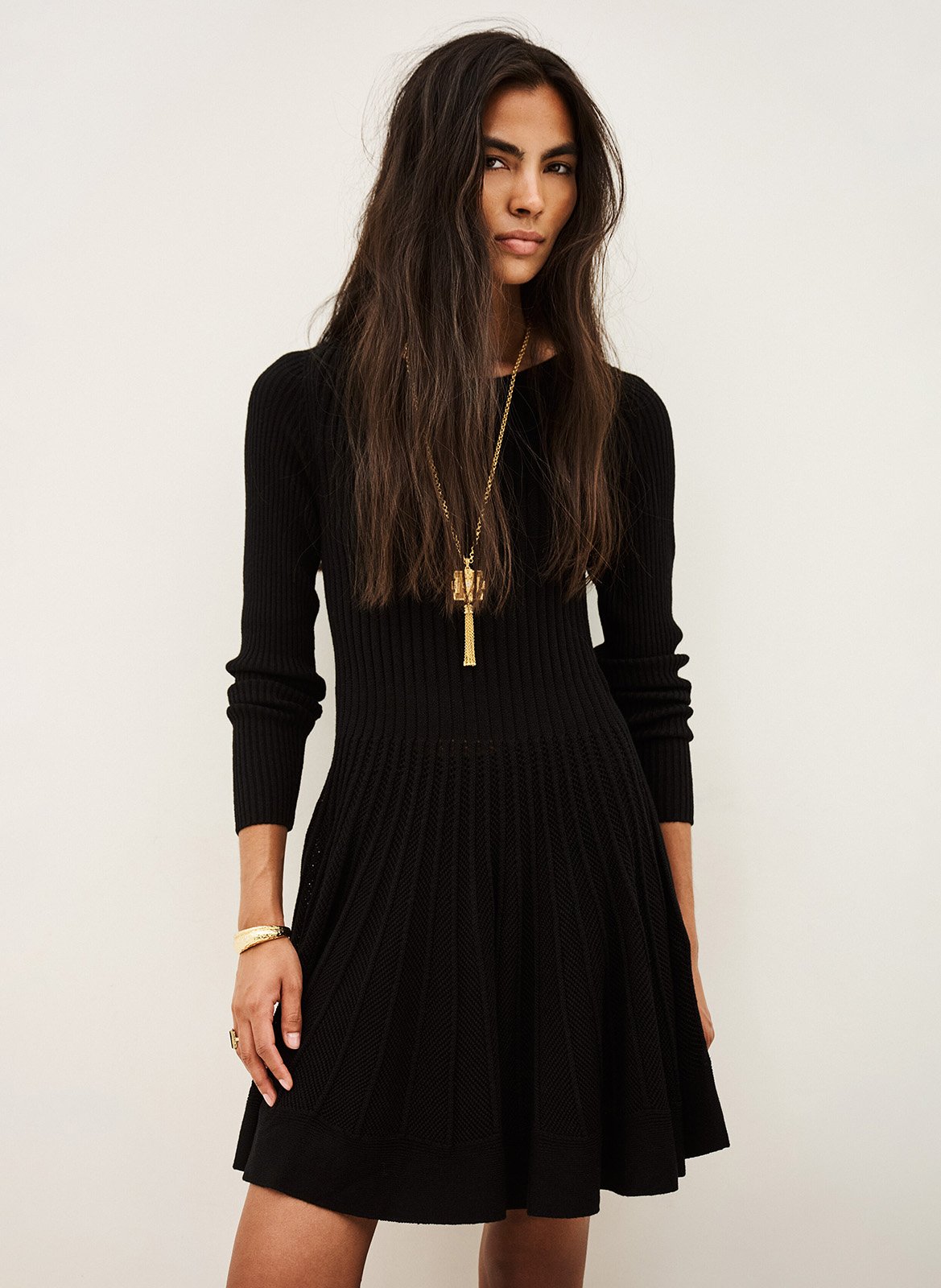 Robe courte manches longues BA&SH Noir