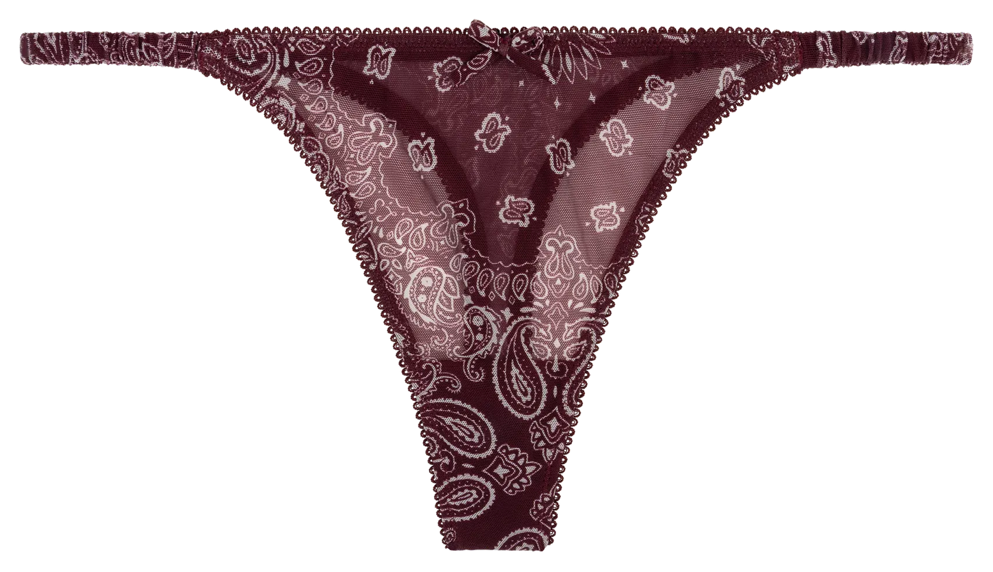 String taille mi-haute imprimée LOVE STORIES Prune
