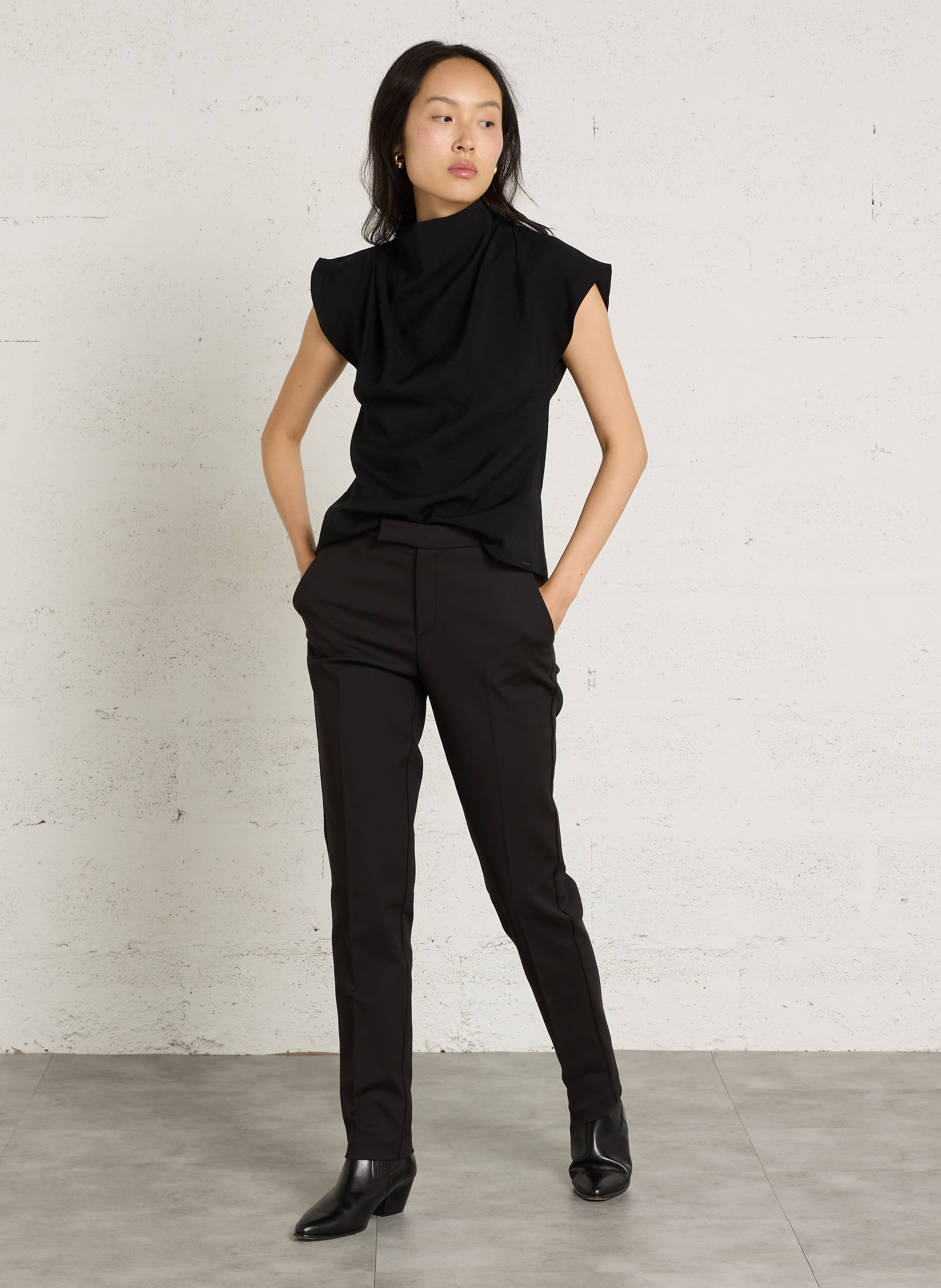 Tapered Hose aus Baumwoll-Mix IKKS Schwarz
