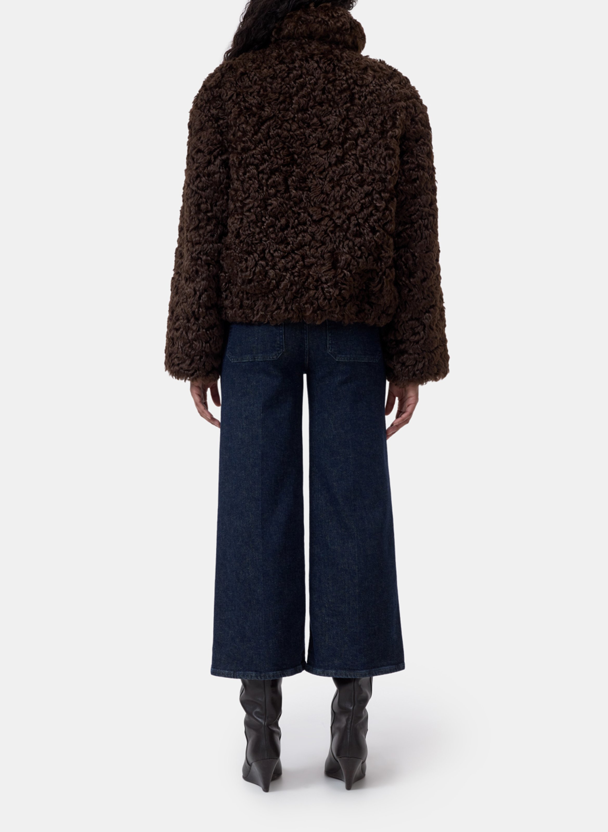 Straight faux fur coat CLOSED Purple