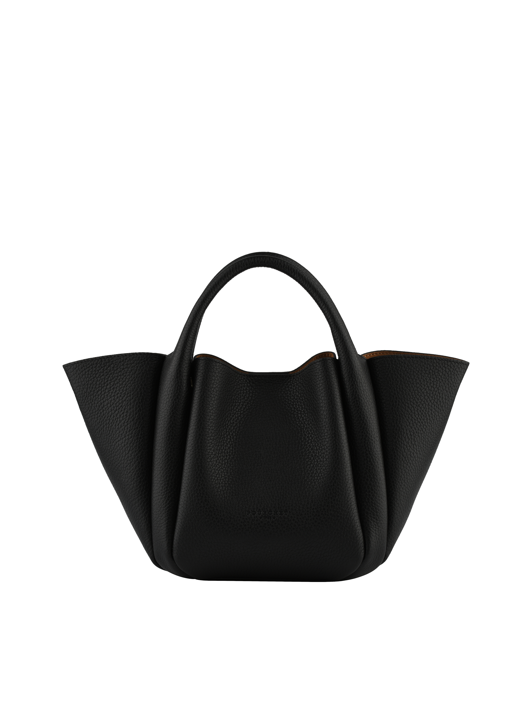 Calfskin leather handbag POURCHET Black