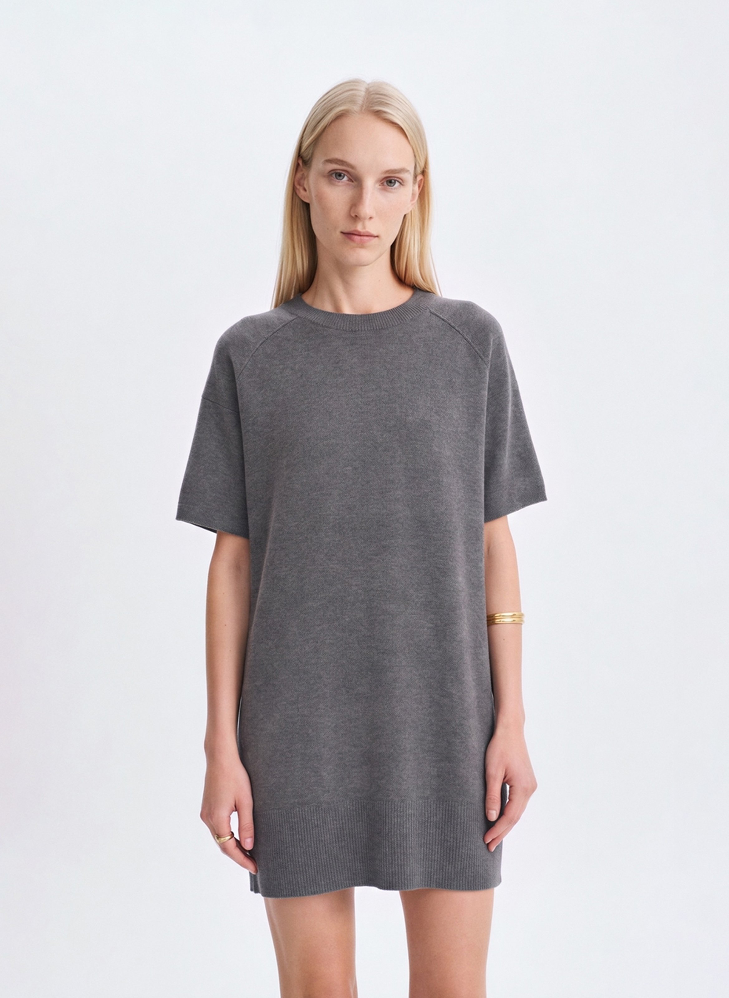 Robe pull col rond en laine VANESSA BRUNO Gris