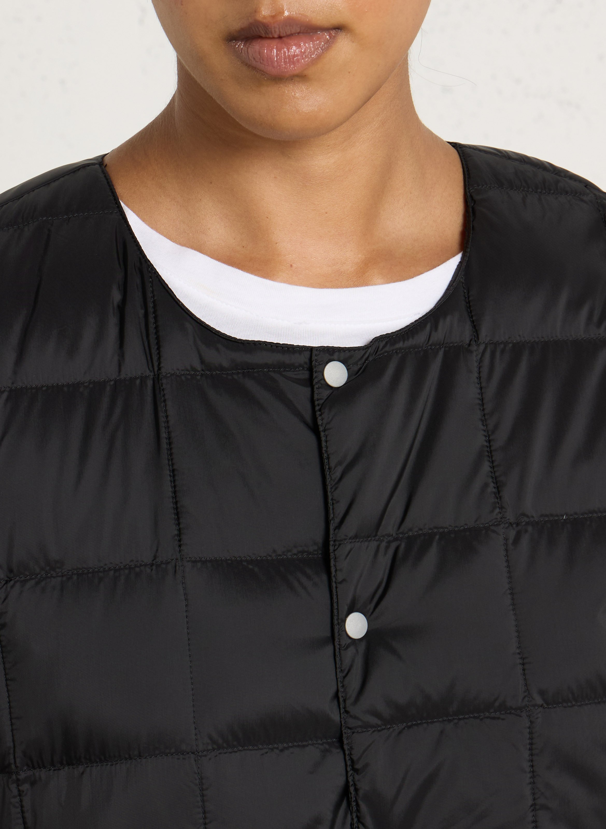 Veste col rond matelassée TAION Noir
