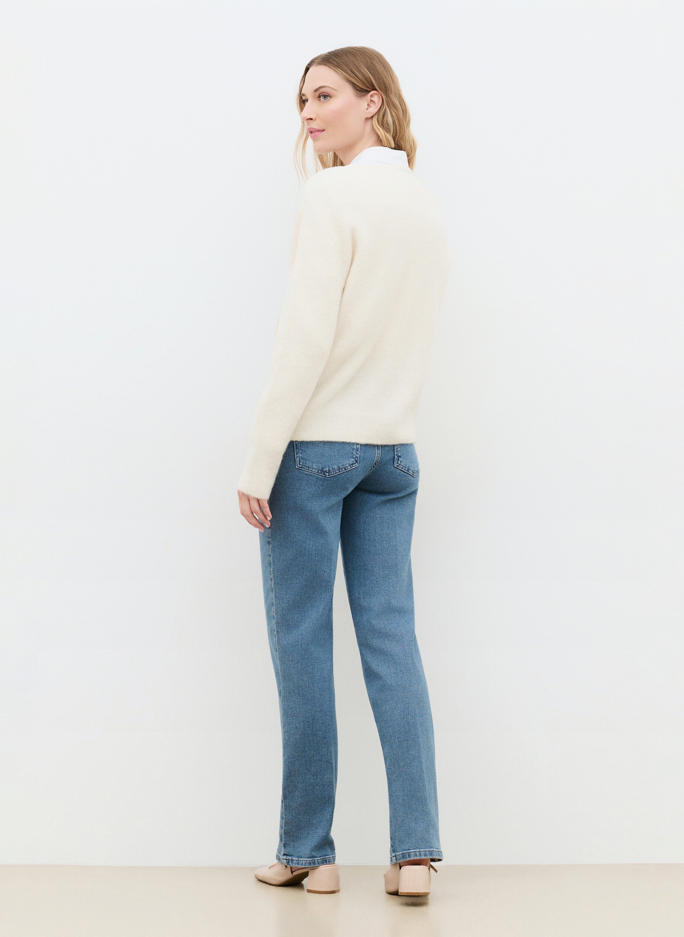 Gerade geschnittener Wollmix-Pullover | Beige CAROLL Damen