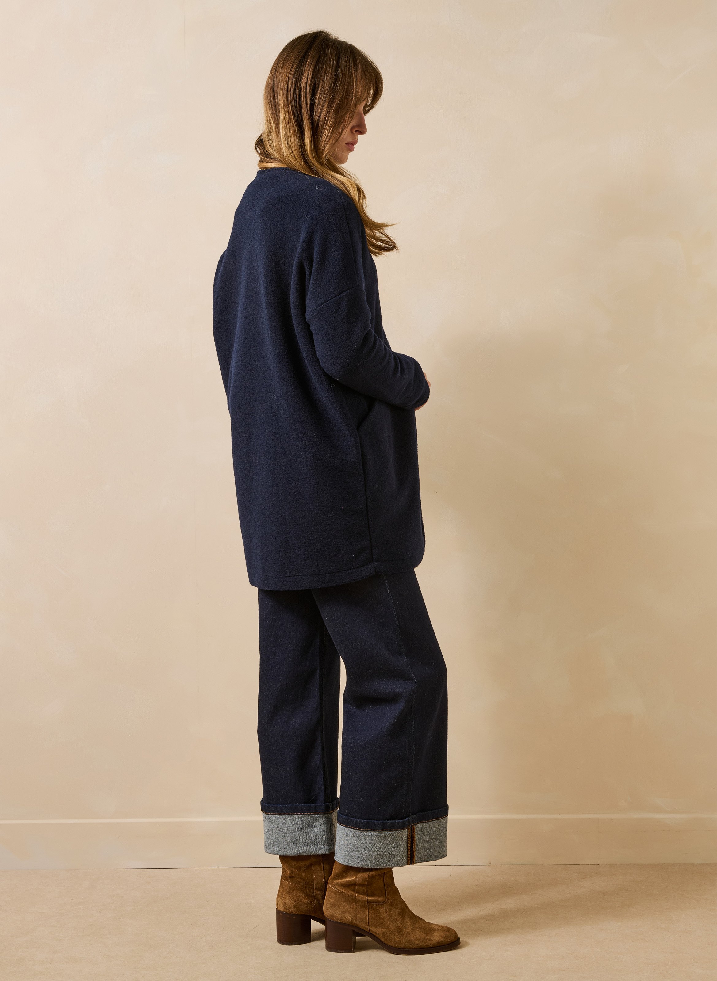 Mantel mit Rundhalsausschnitt LA FEE MARABOUTEE Blau
