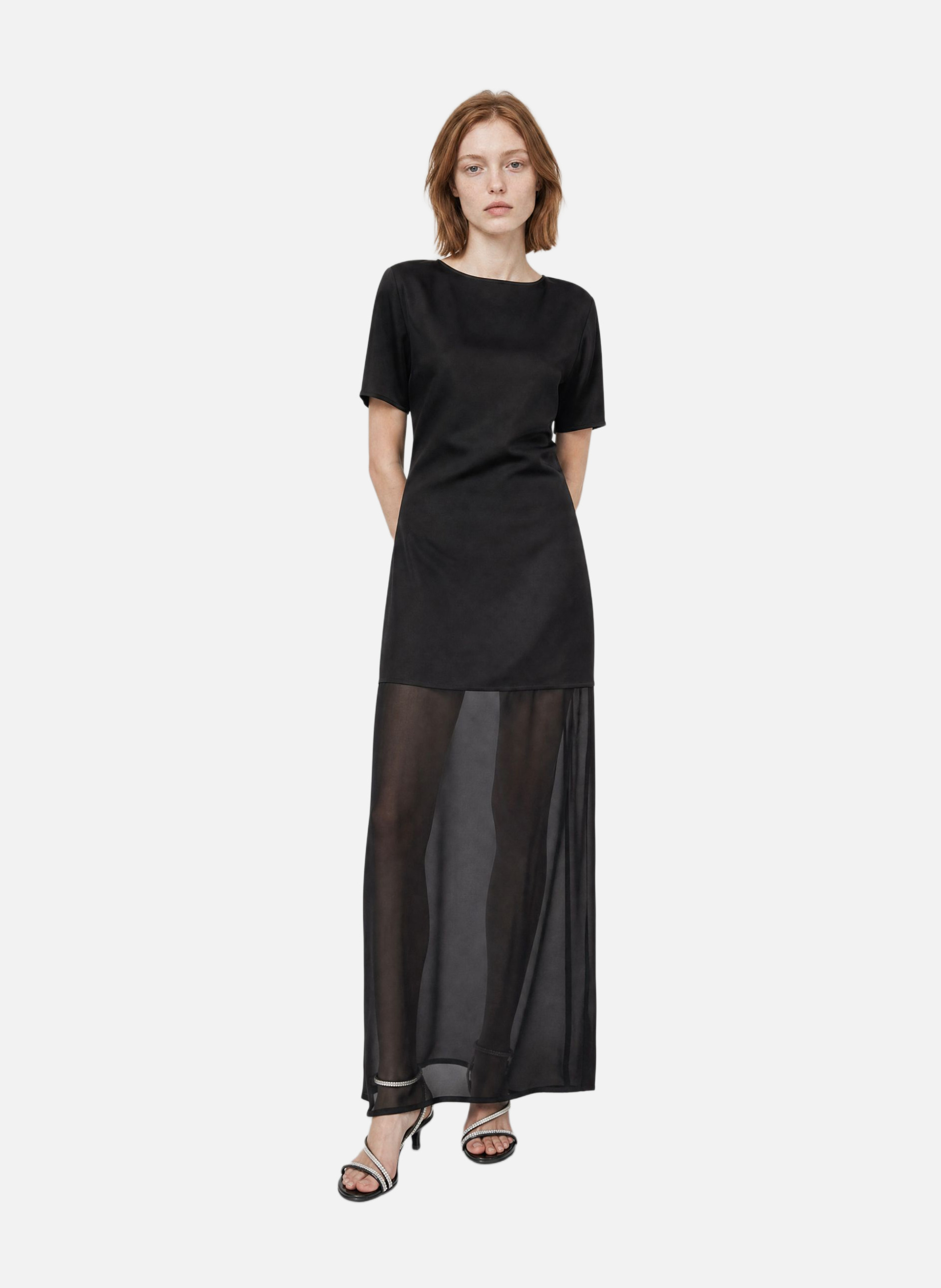 Long satin dress THE KOOPLES Black