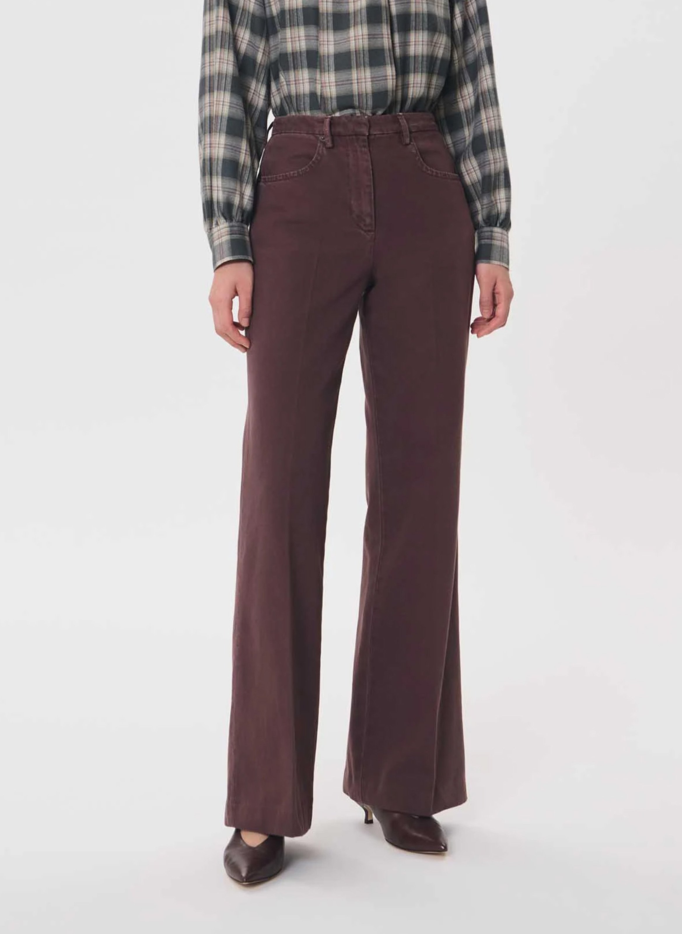 Einfarbige Straight-Jeans mit hohem Bund TARA JARMON