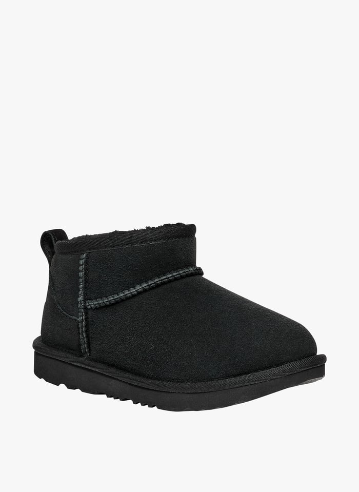 Black Fur lined leather mid calf boots