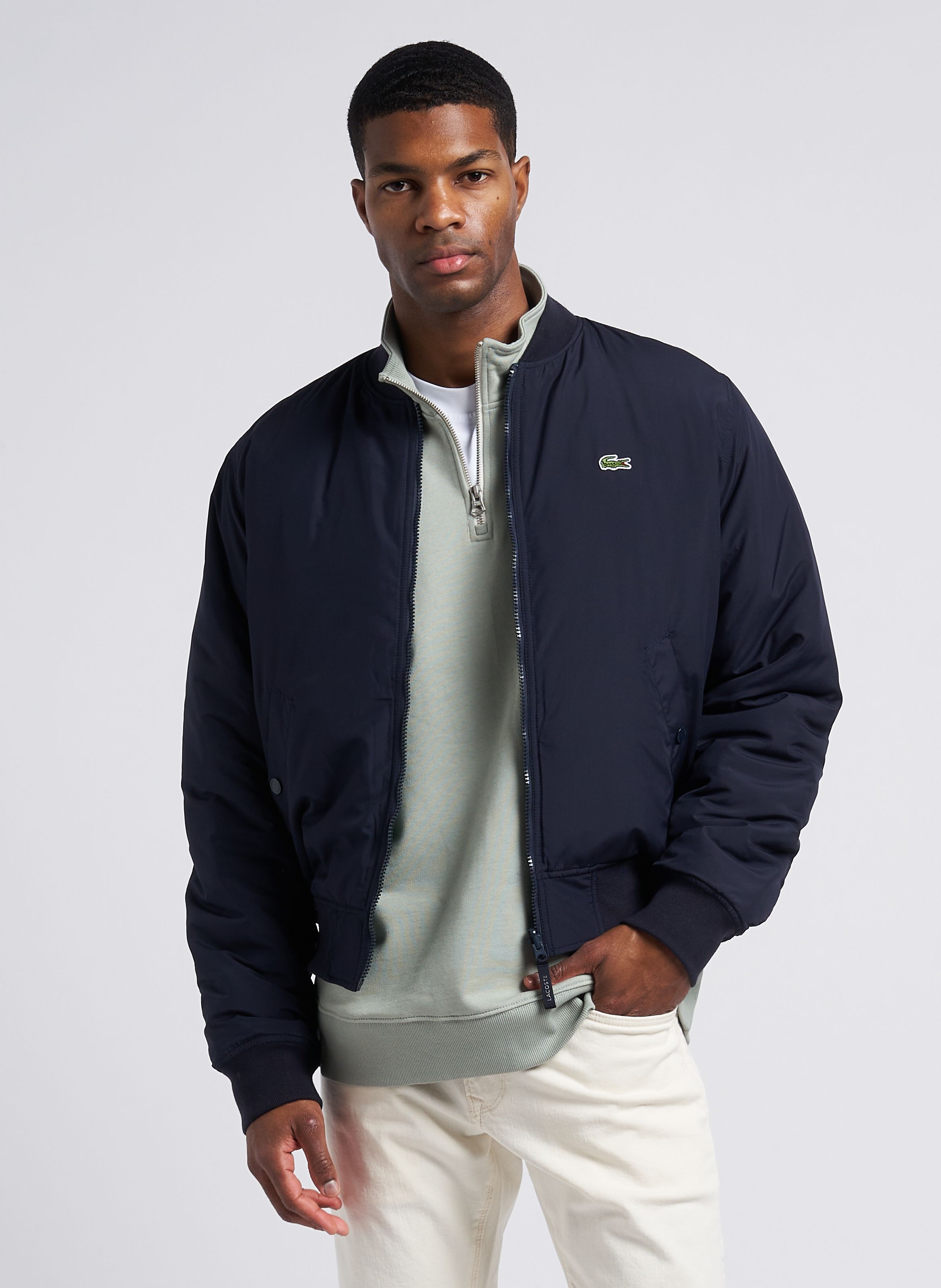 Blouson Col Montant R versible Abysm sequoia Lacoste Homme