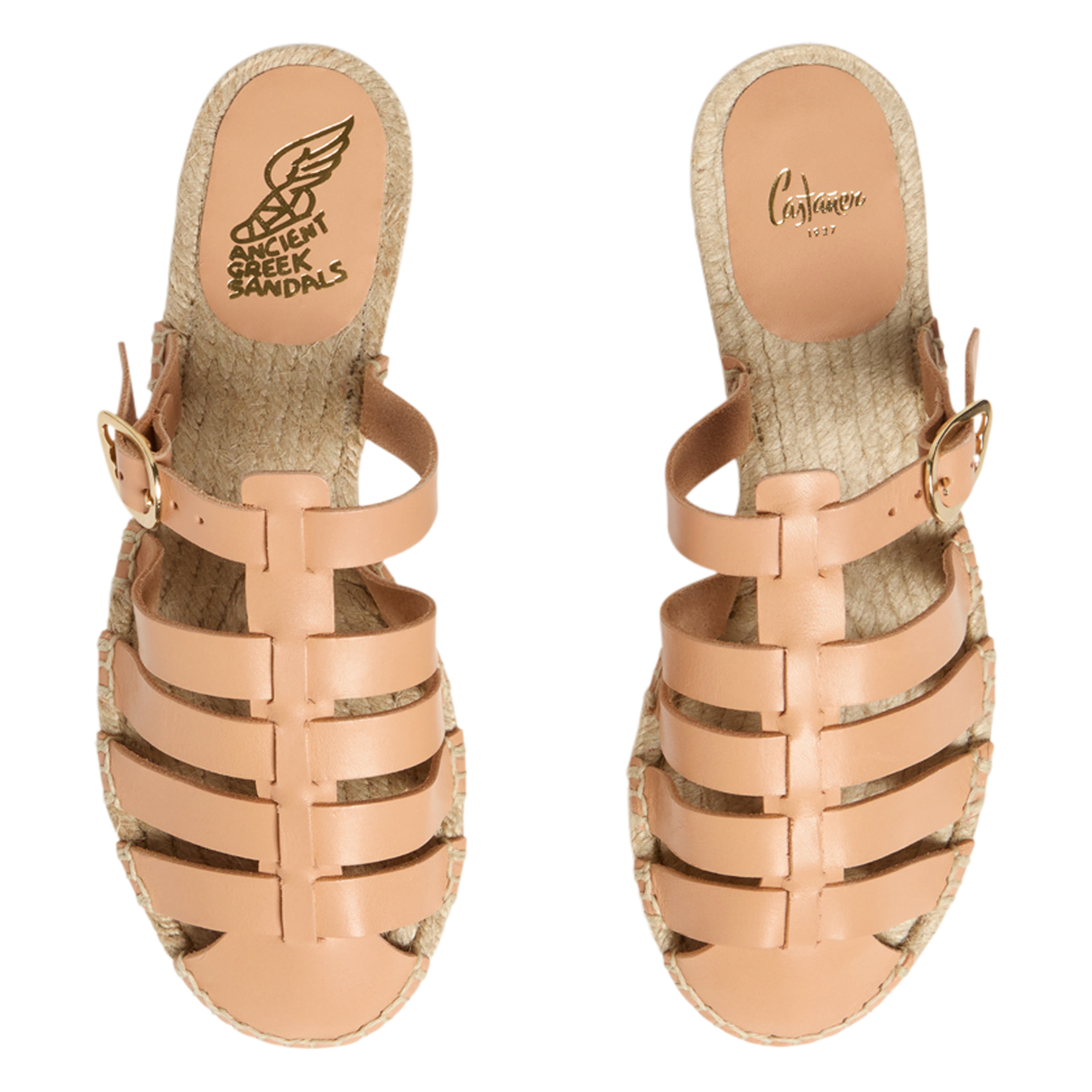 Espadrilles plates en cuir CASTANER Marron