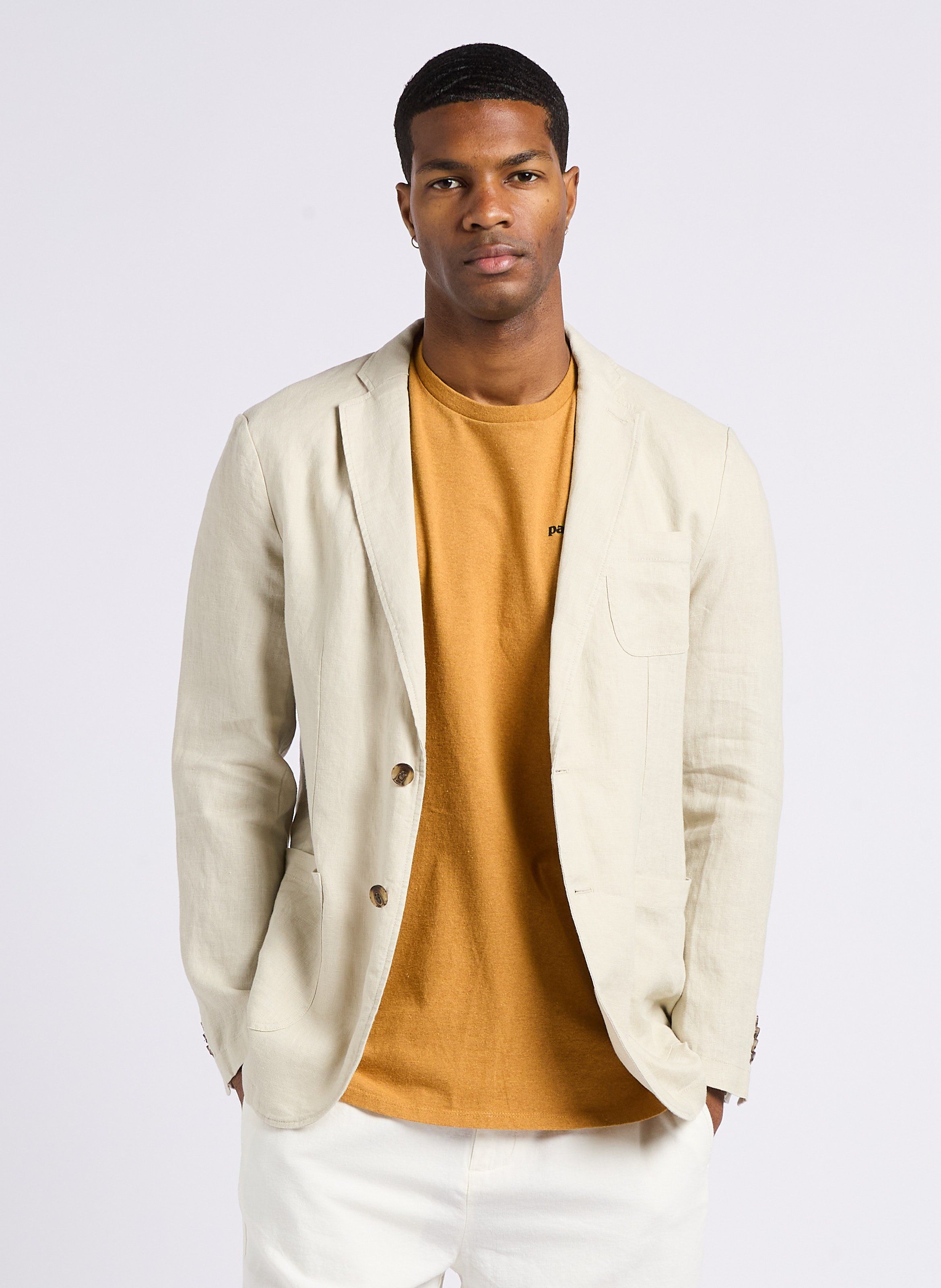 Slim-fit-sakko Aus Leinen Mit Reverskragen Gray Silk Marc O