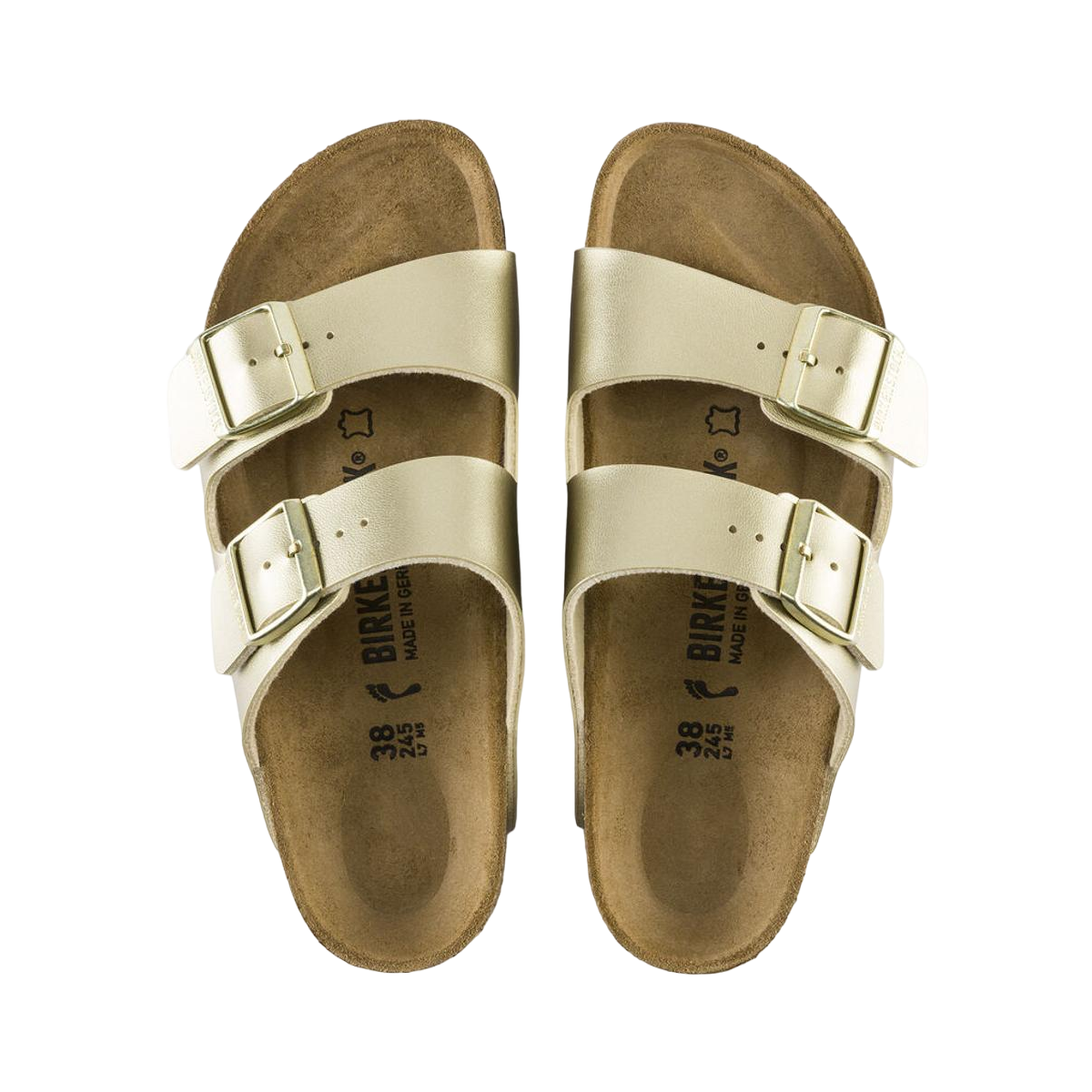 Faux leather sandals BIRKENSTOCK Golden