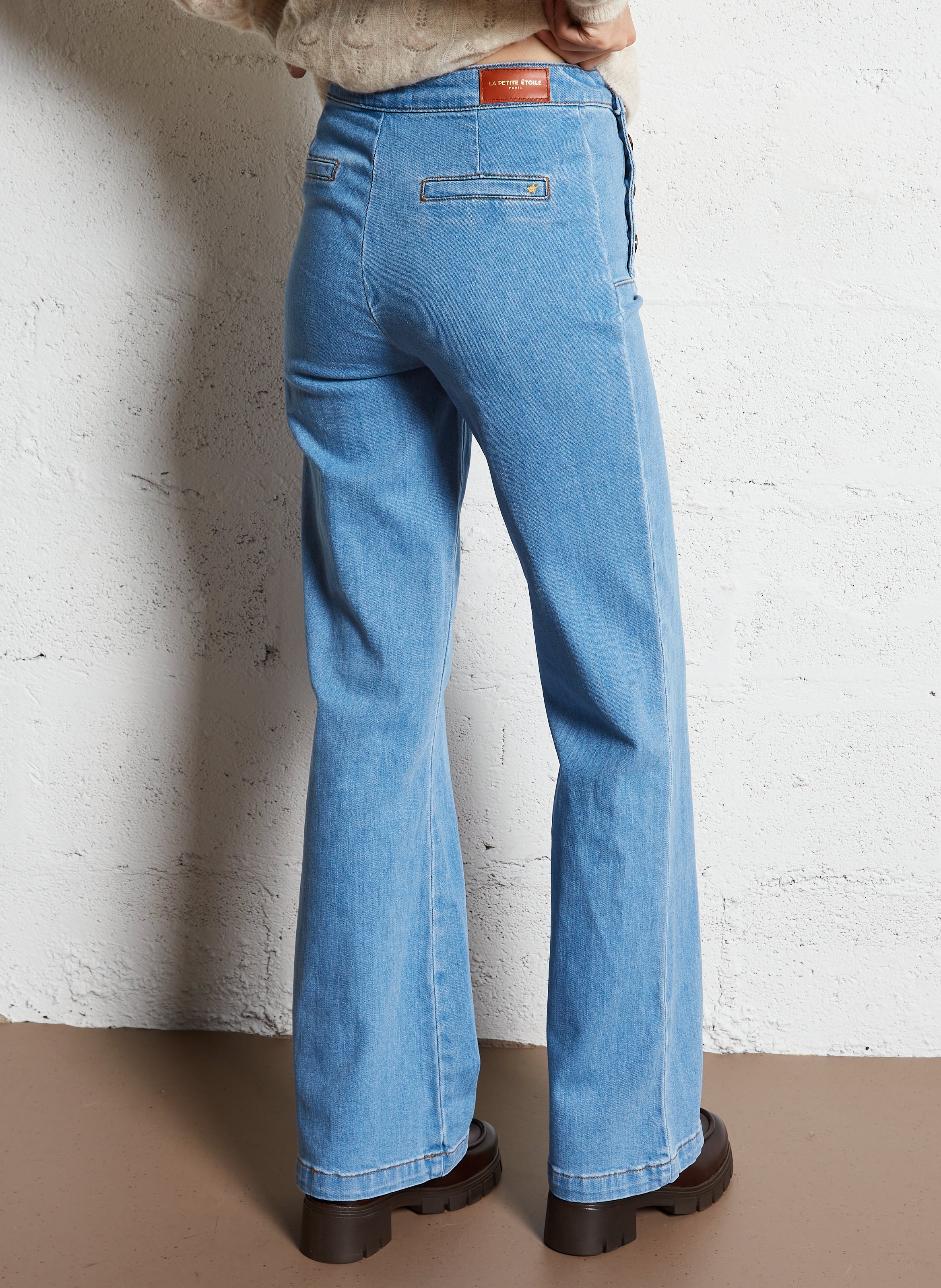 Straight denim pants in blended cotton LA PETITE ETOILE Jean Stone