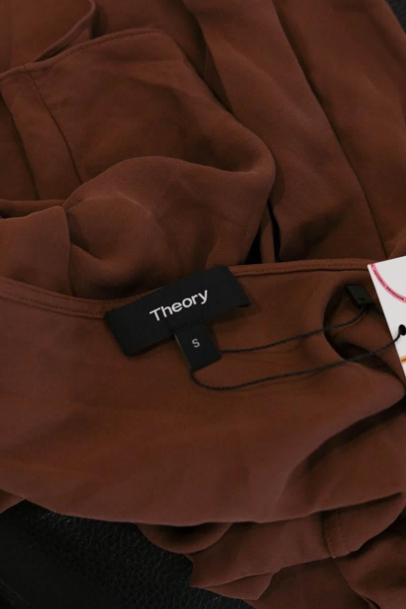 Sleeveless silk top THEORY - Seconde Main Brown