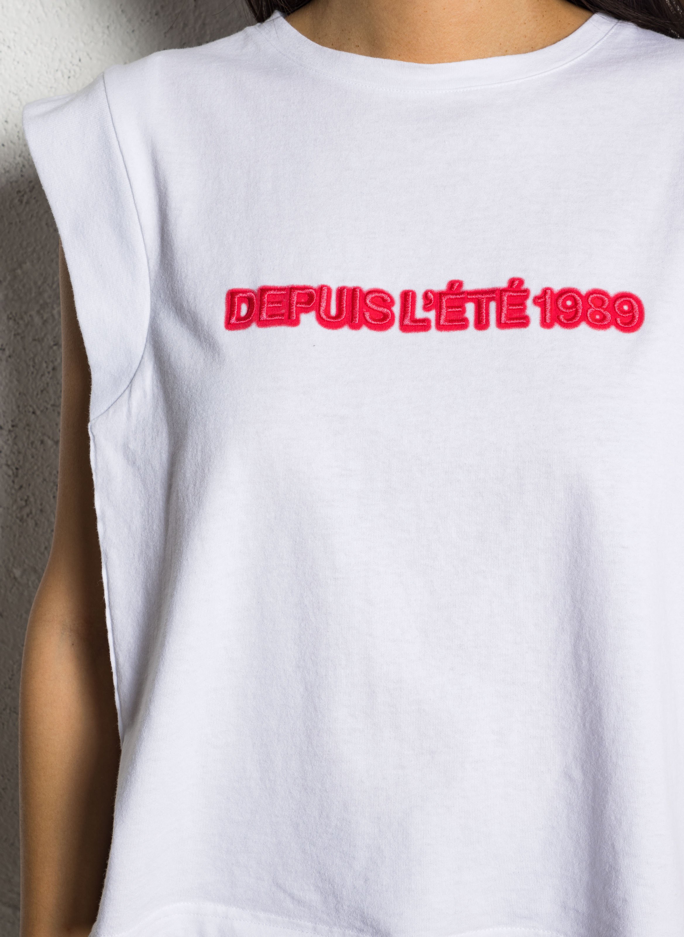 Loose-fit round-neck cotton T-shirt BELLEROSE White