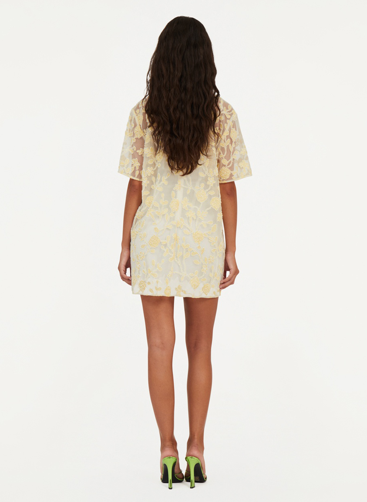 Robe courte brodée ROTATE Blanc