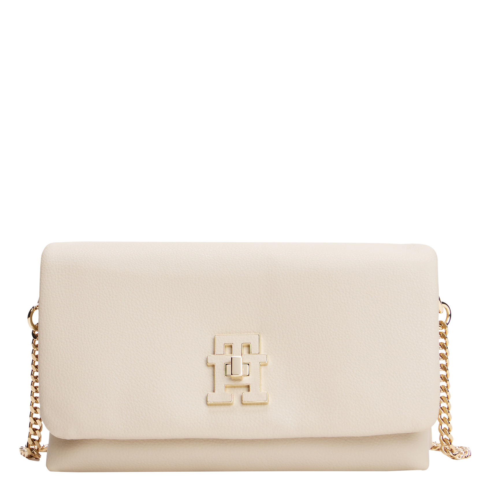 Sac bandoulière à fermoir tournant TOMMY HILFIGER Beige