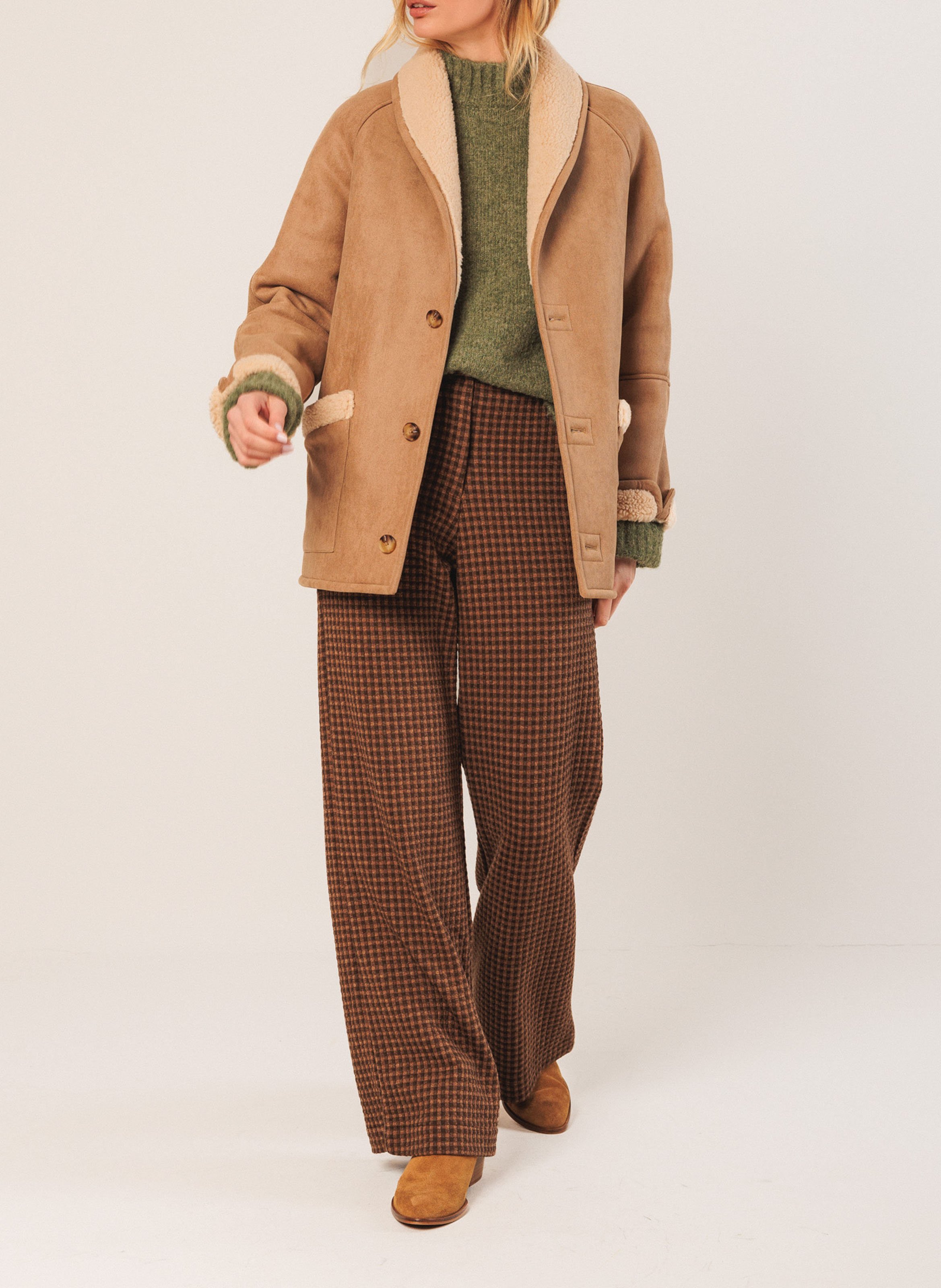 Manteau col à revers  INDI & COLD Beige