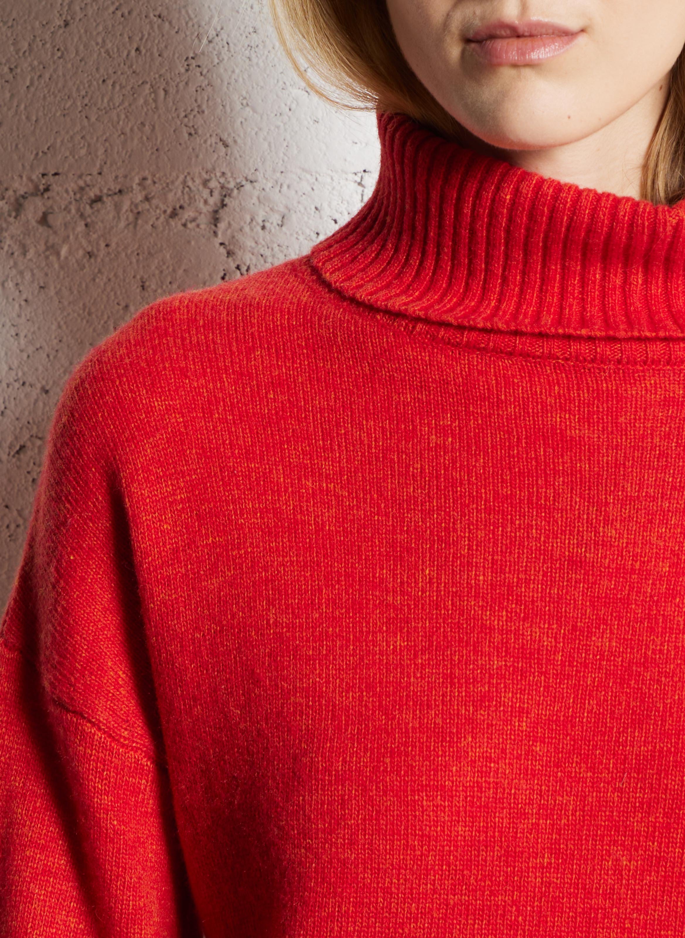 Loose-fit wool and cashmere turtleneck sweater NICE THINGS Orange