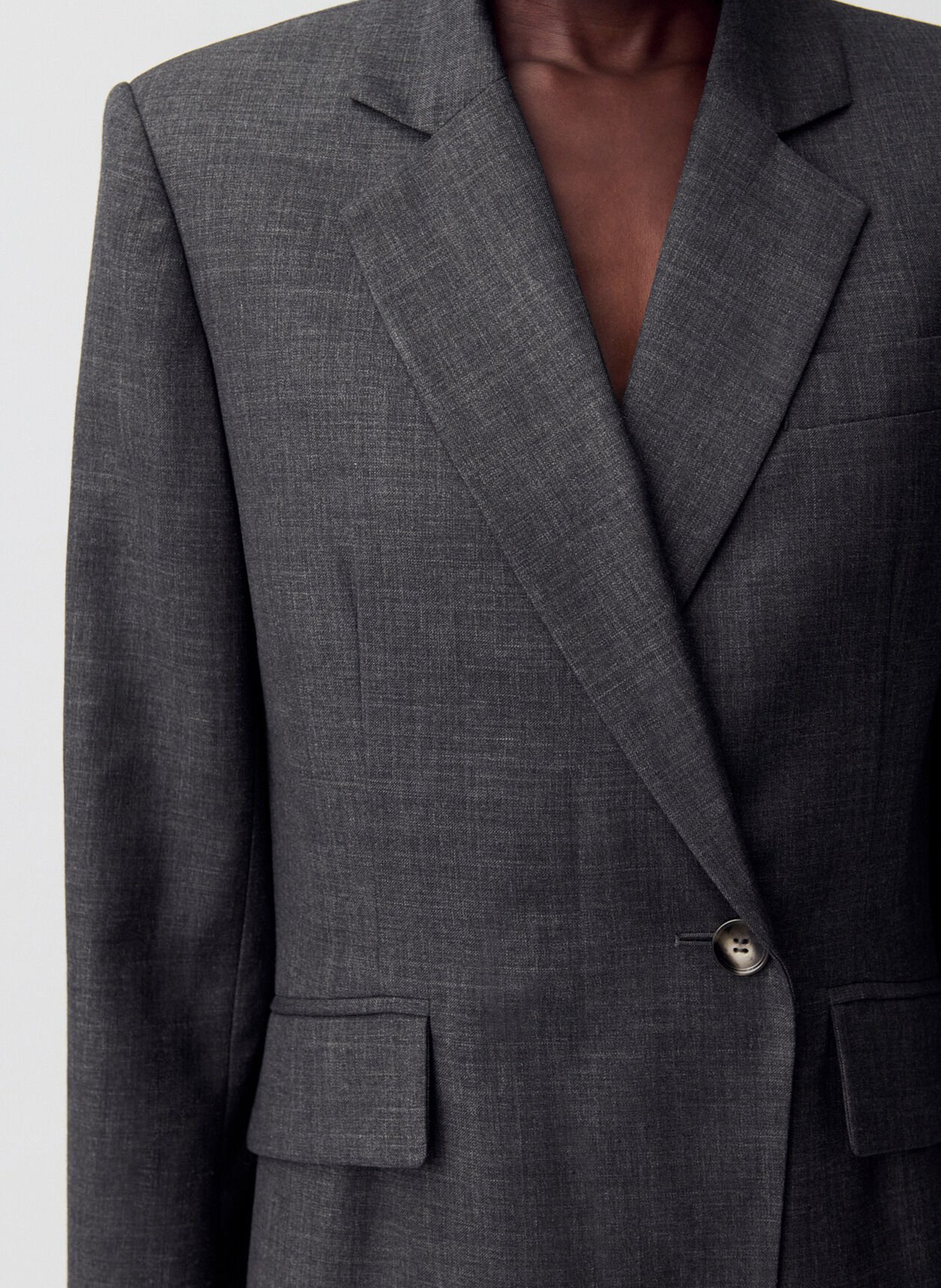 Veste tailleur droite unie CLAUDIE PIERLOT Gris