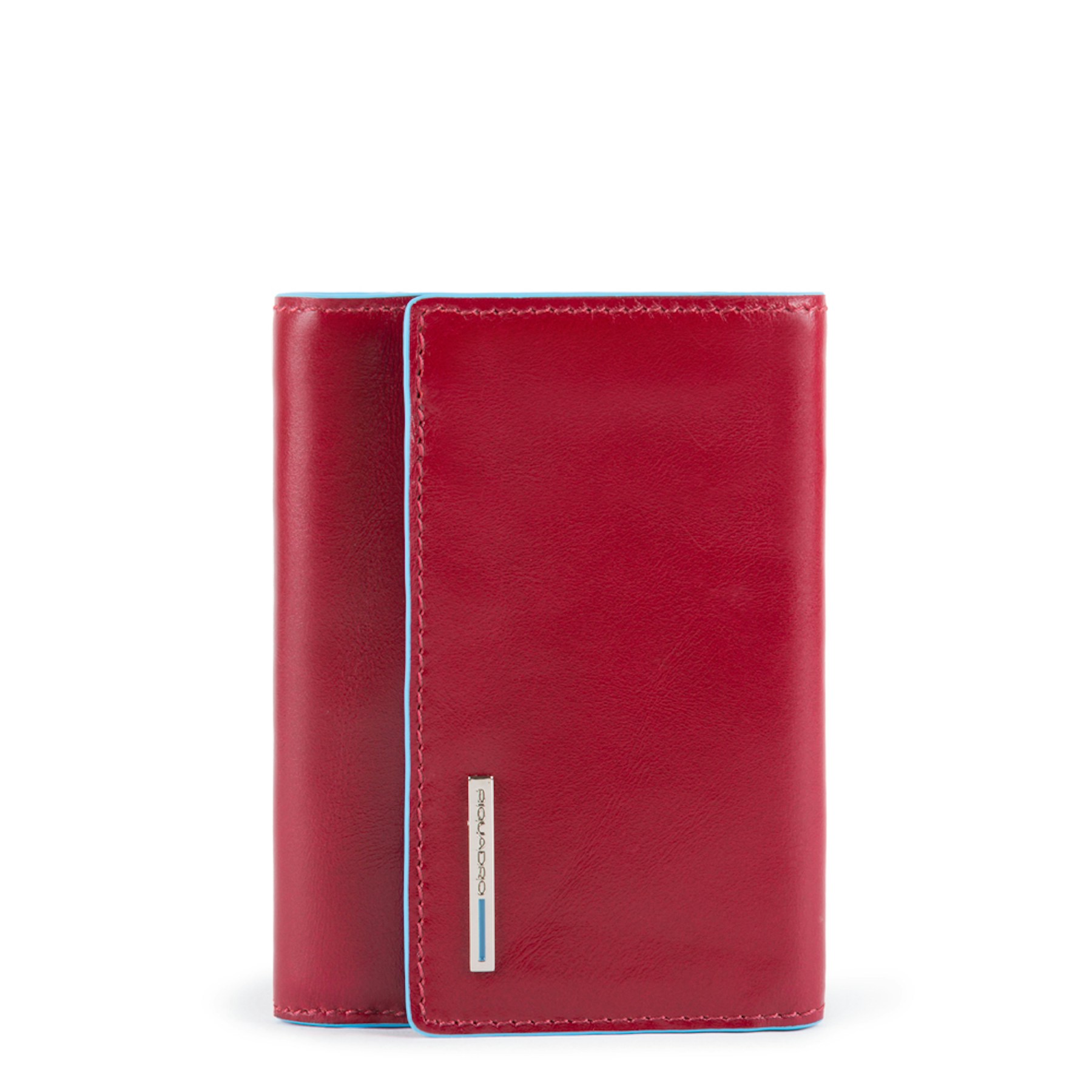 Zippered leather wallet PIQUADRO Red