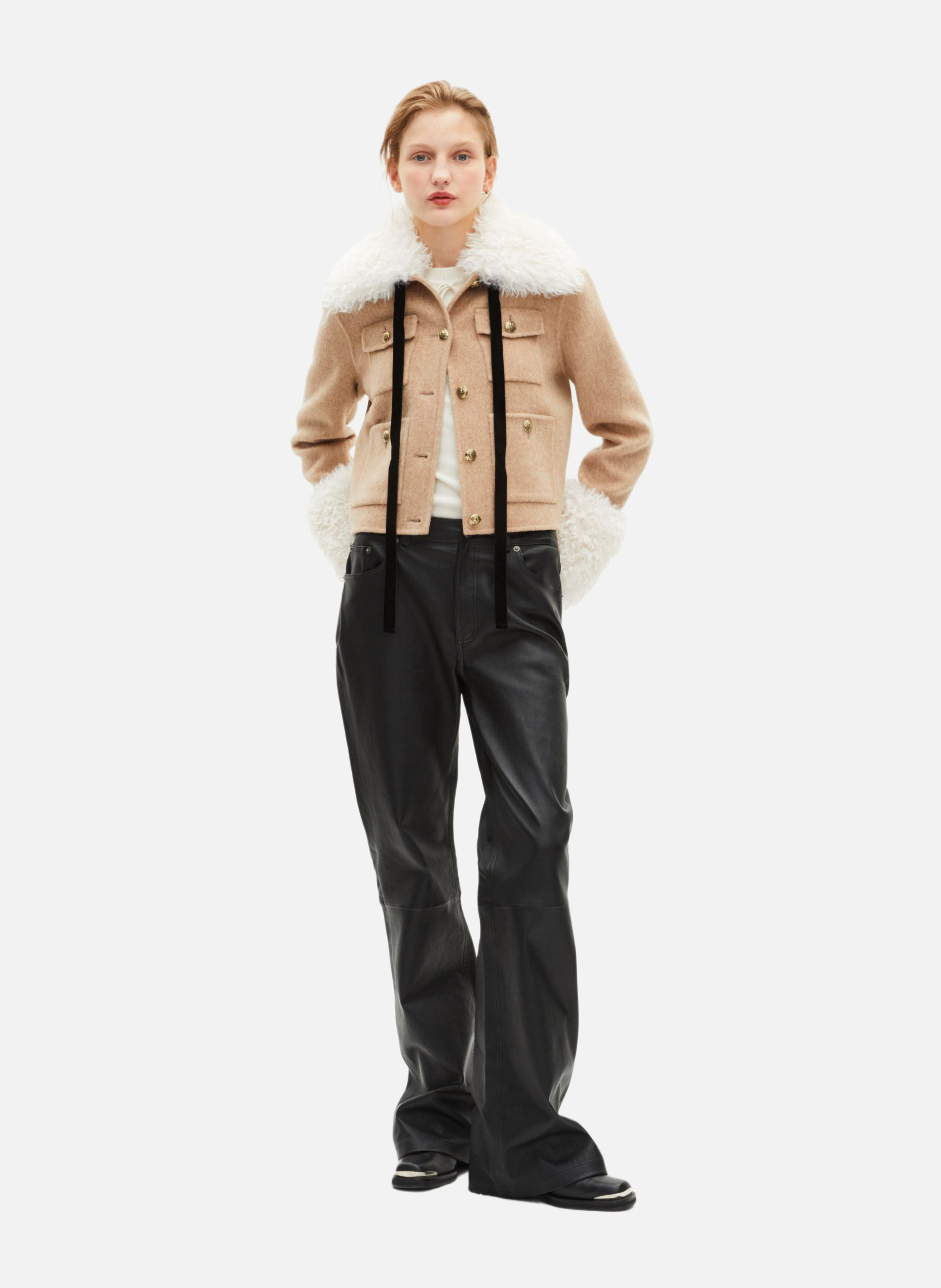 Blouson col sherpa THE KOOPLES Beige