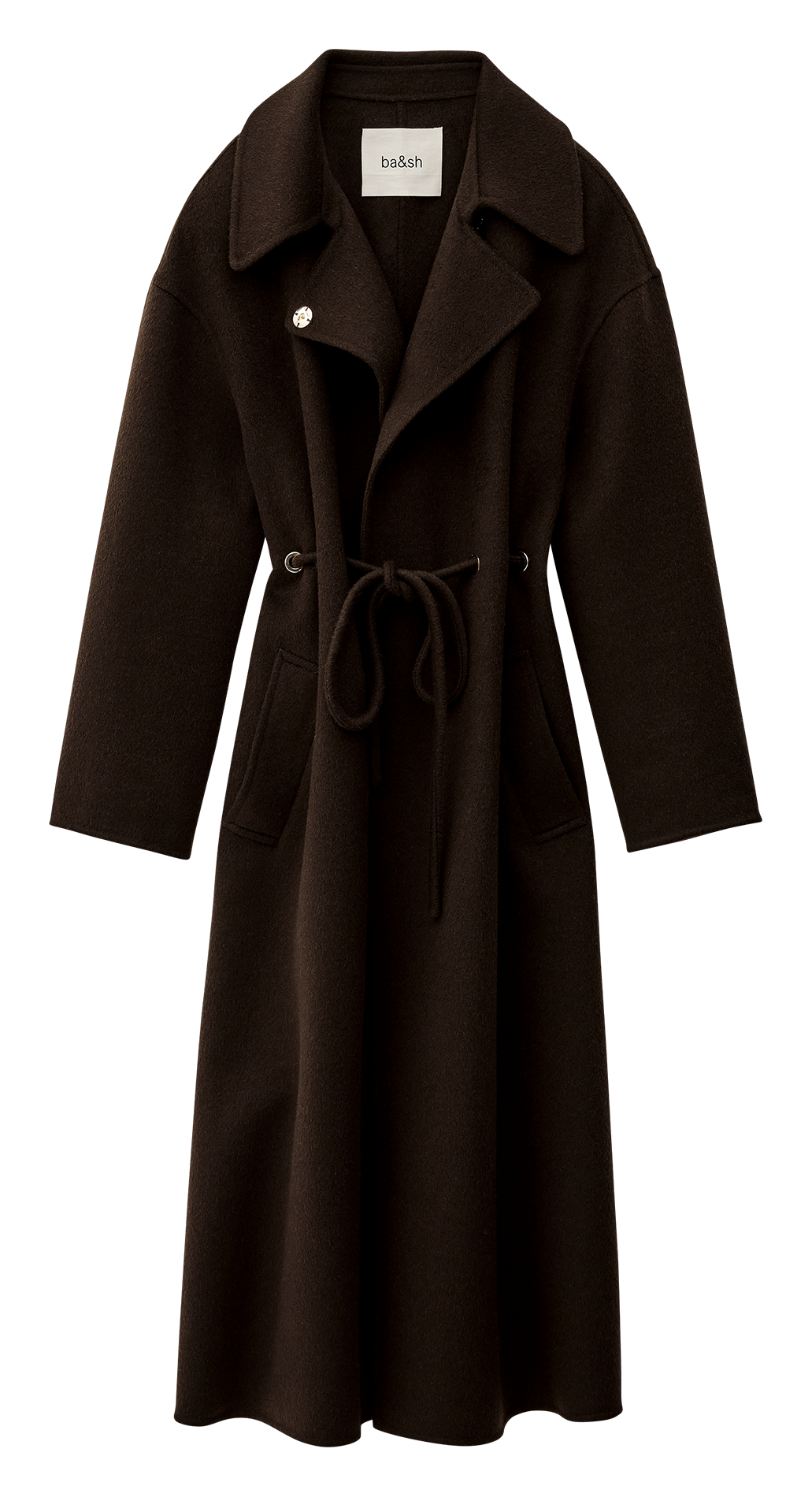 Lange jas van gemengde wol BA&SH Bruin
