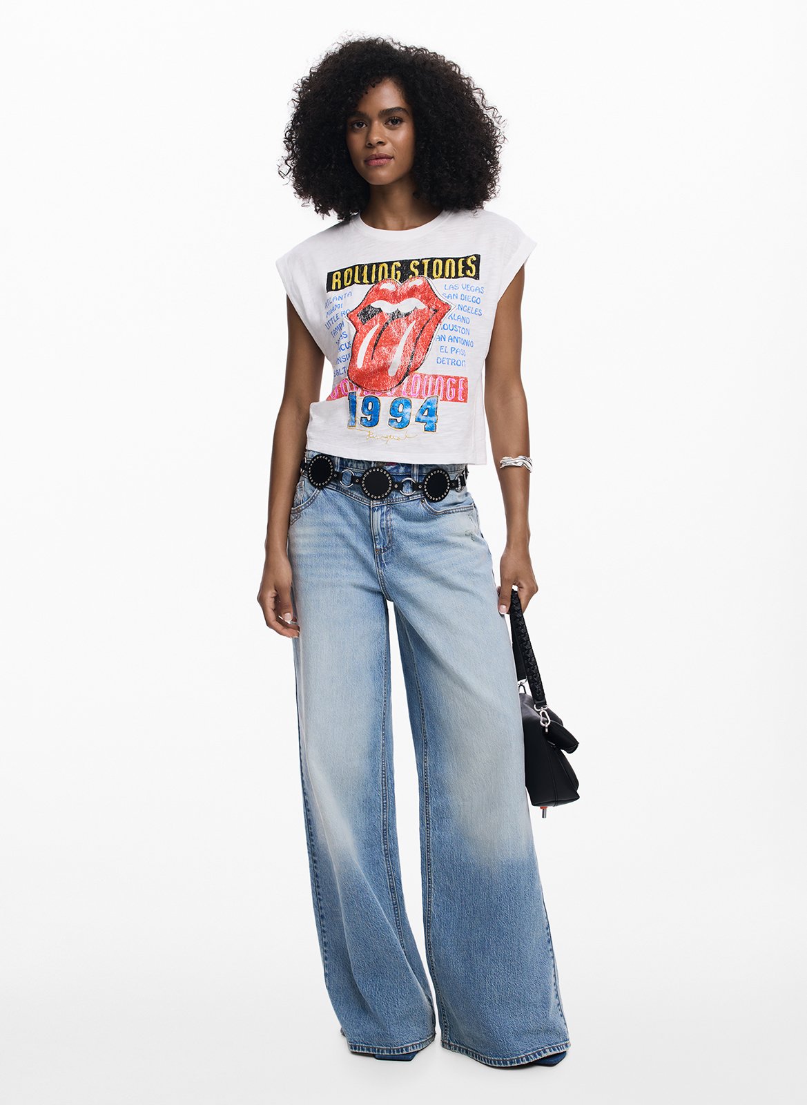 Débardeur à imprimé en coton DESIGUAL Blanc