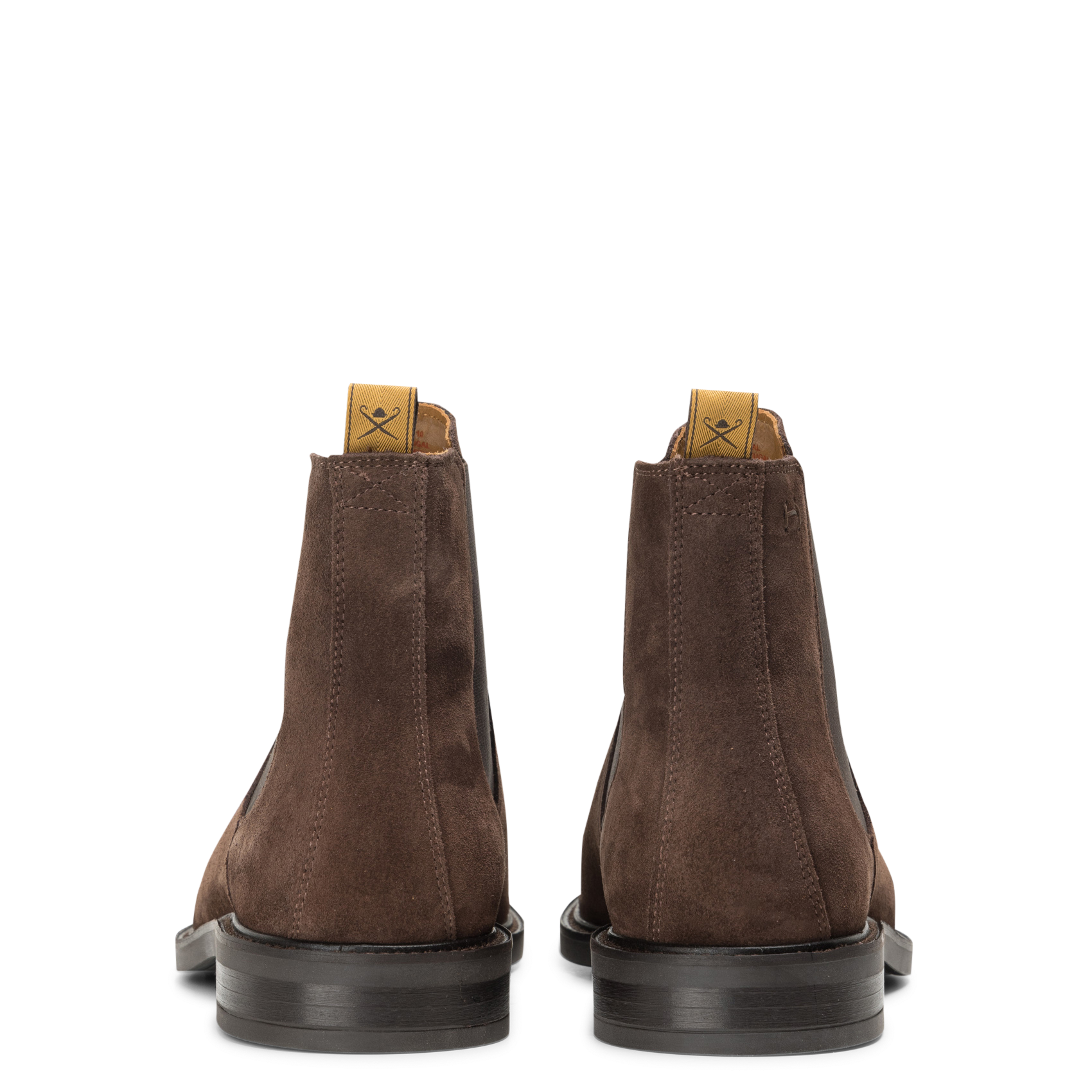 Effen leren enkellaarzen met textuur HACKETT Bruin