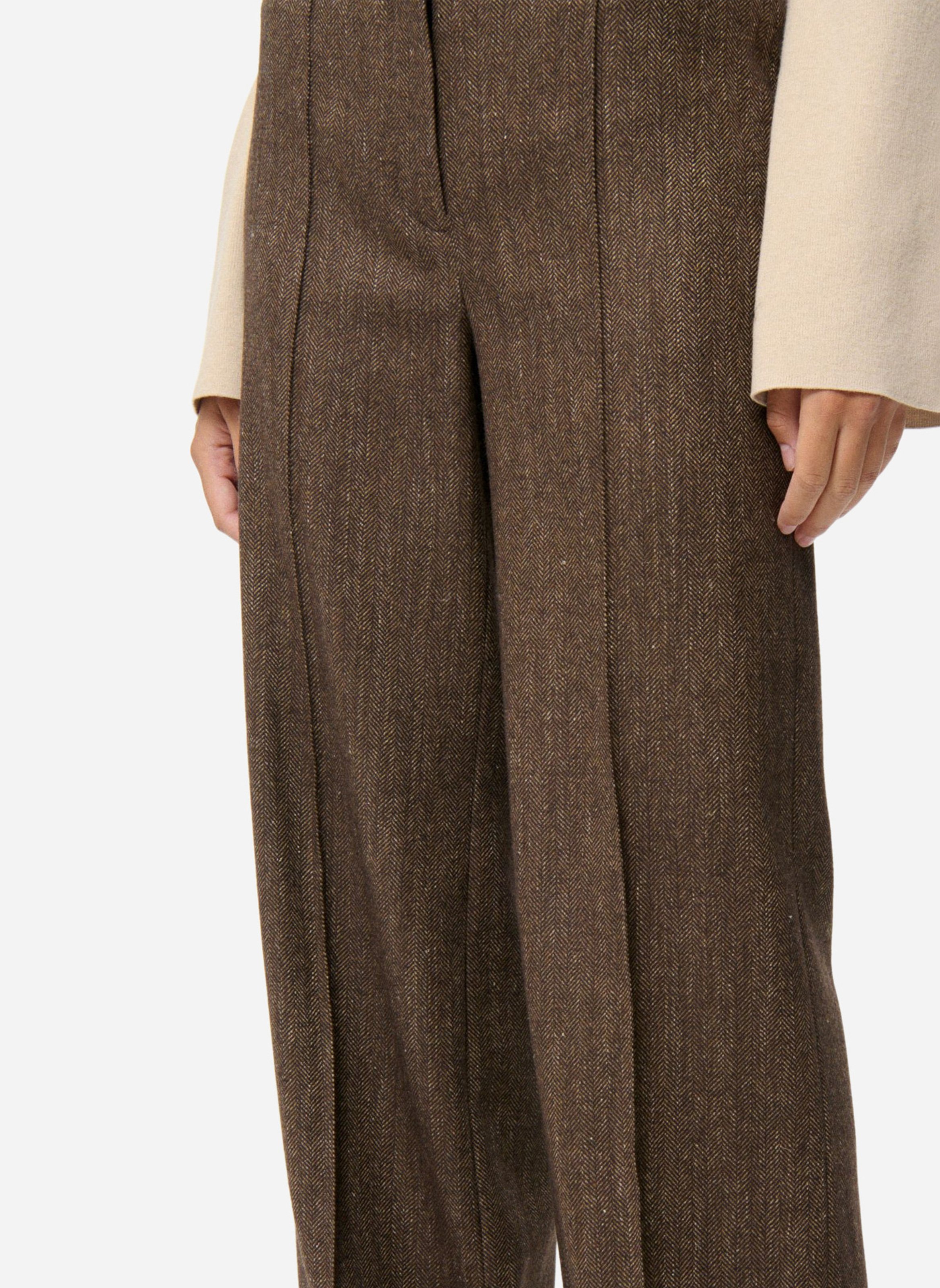 High-waisted carrot-cut trousers VANESSA BRUNO Brown