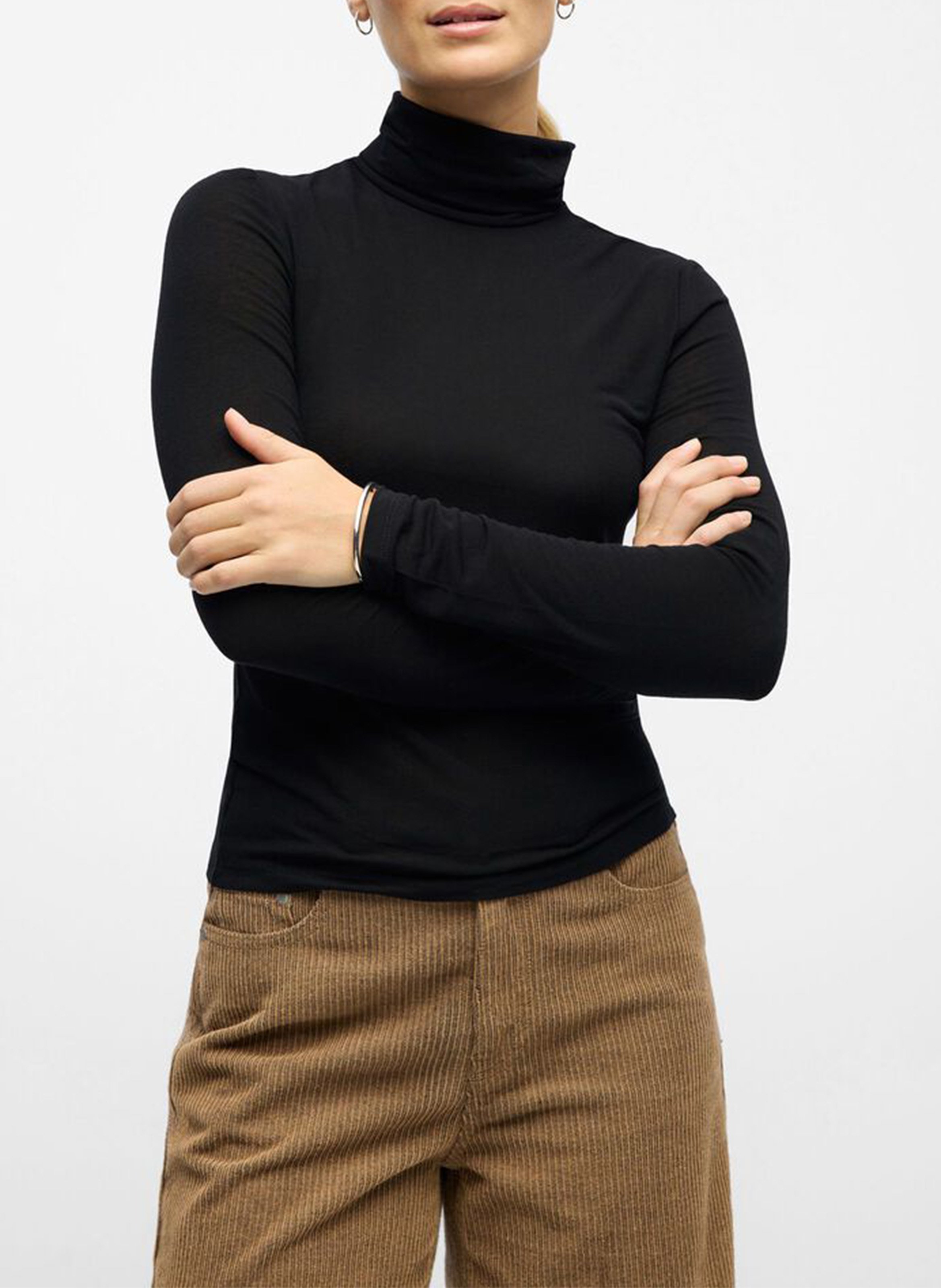 Trui met opstaande kraag OBJECT Zwart