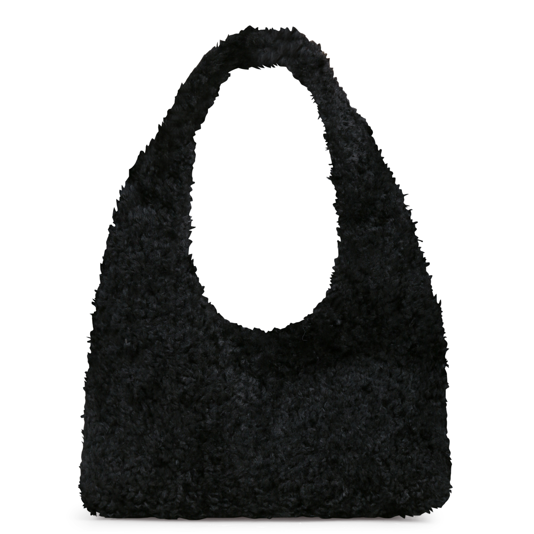 Schoudertas gedragen over de schouder van imitatiebont AU PRINTEMPS PARIS Zwart