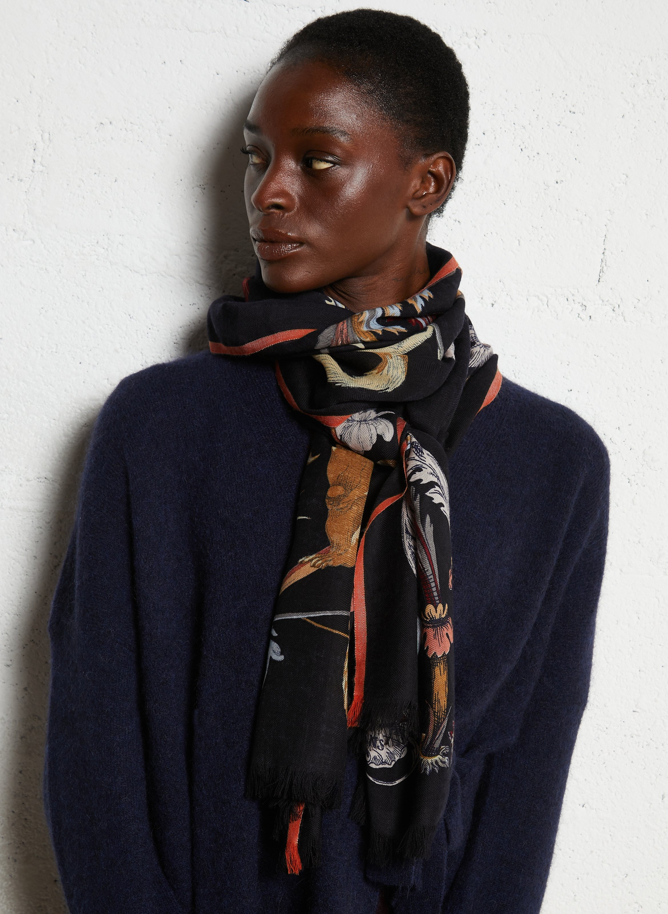 Floaty wool scarf INOUI EDITIONS Blue