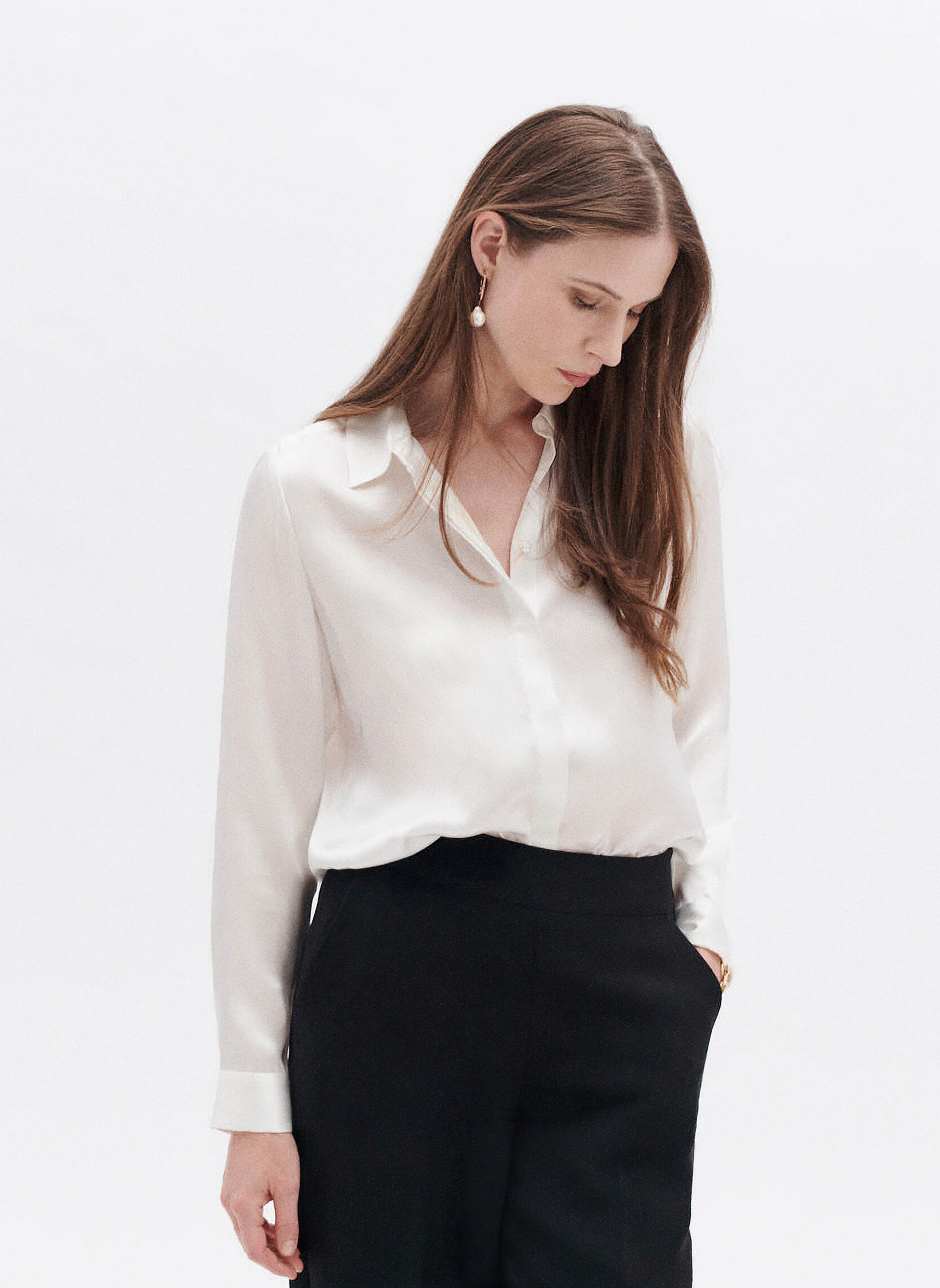 Chemise en soie col classique CAROLL