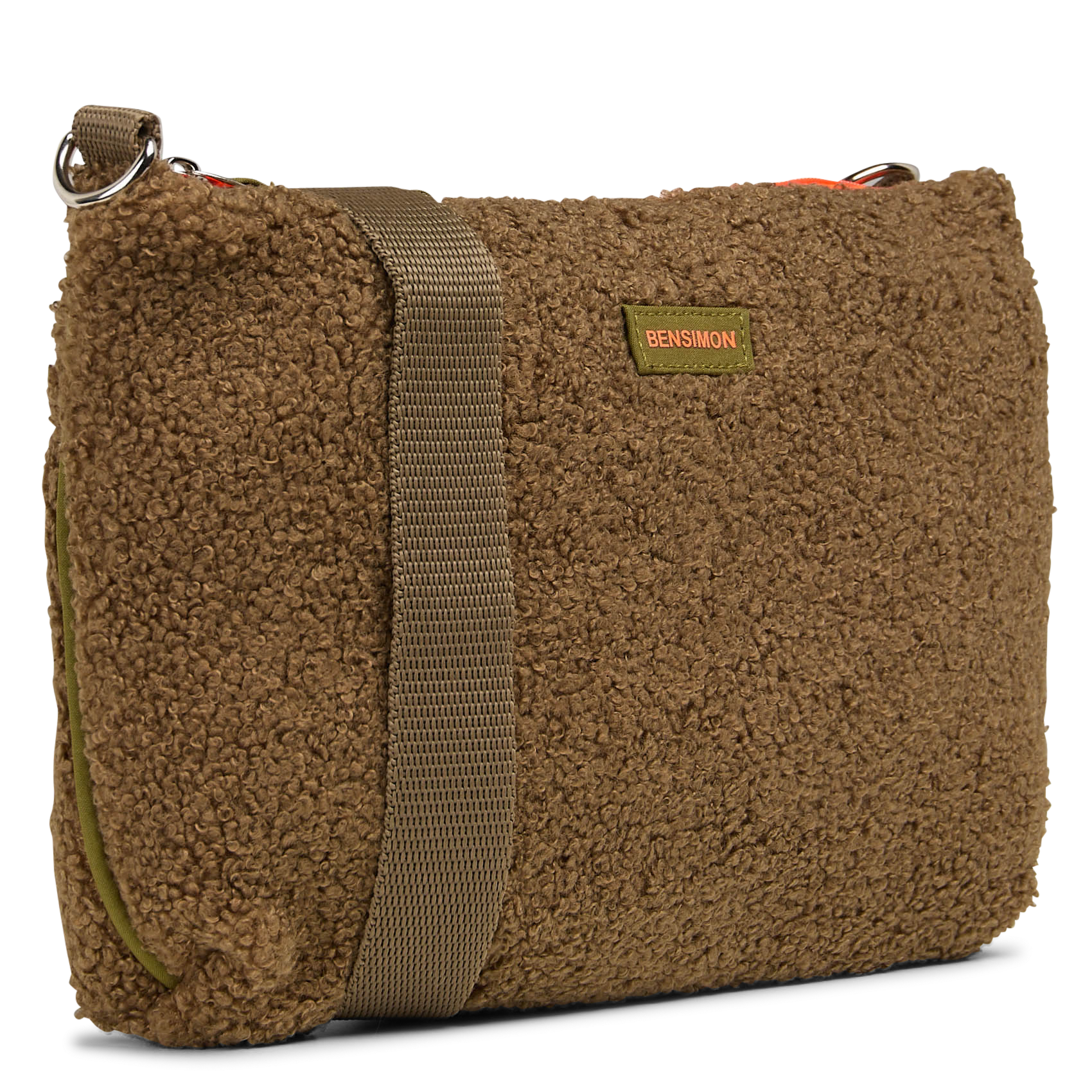 Sac bandoulière en fourrure synthétique BENSIMON Kaki